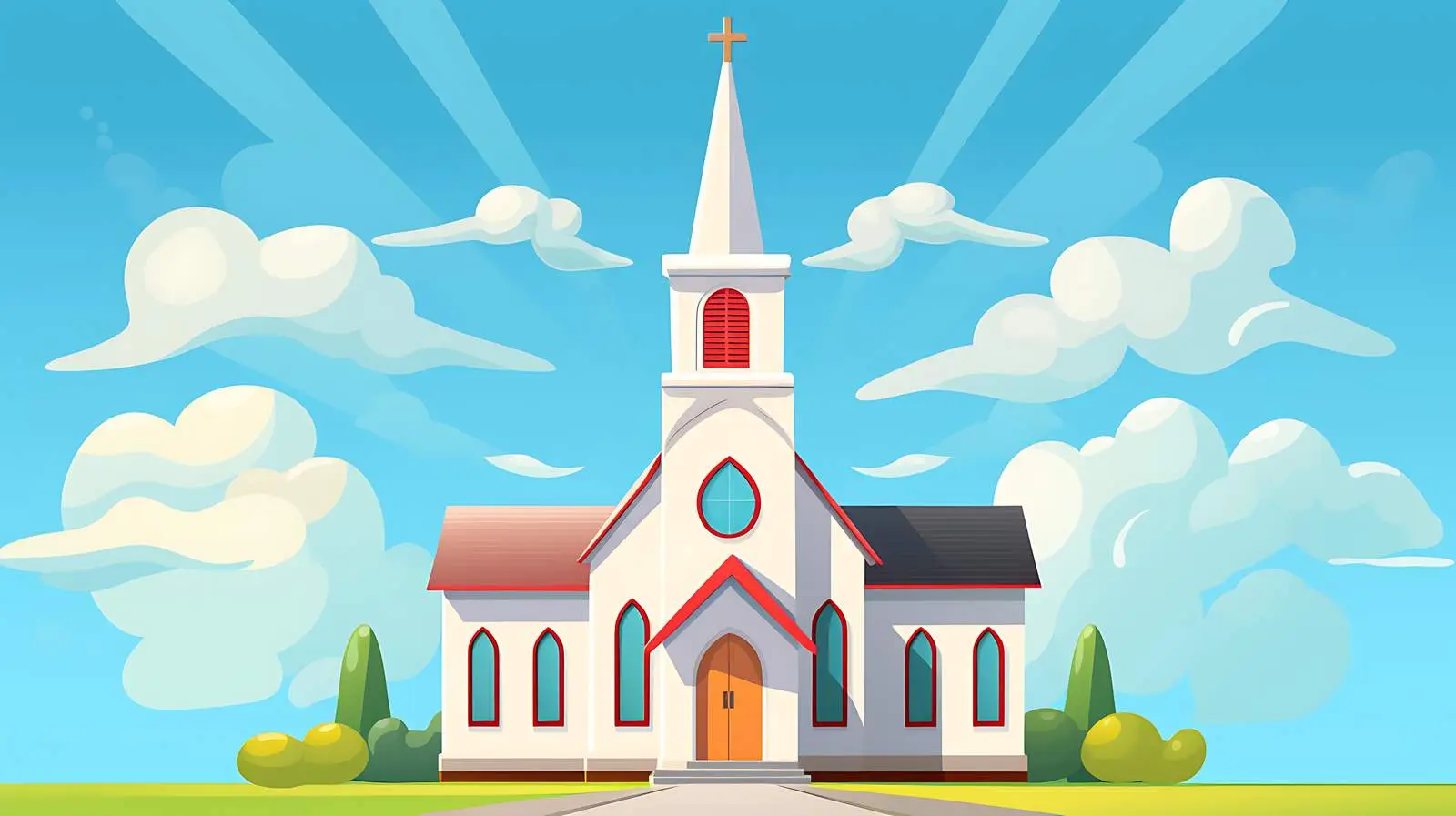 Vibrant Church Skyline Vector Illustration — free download from Dotvec
