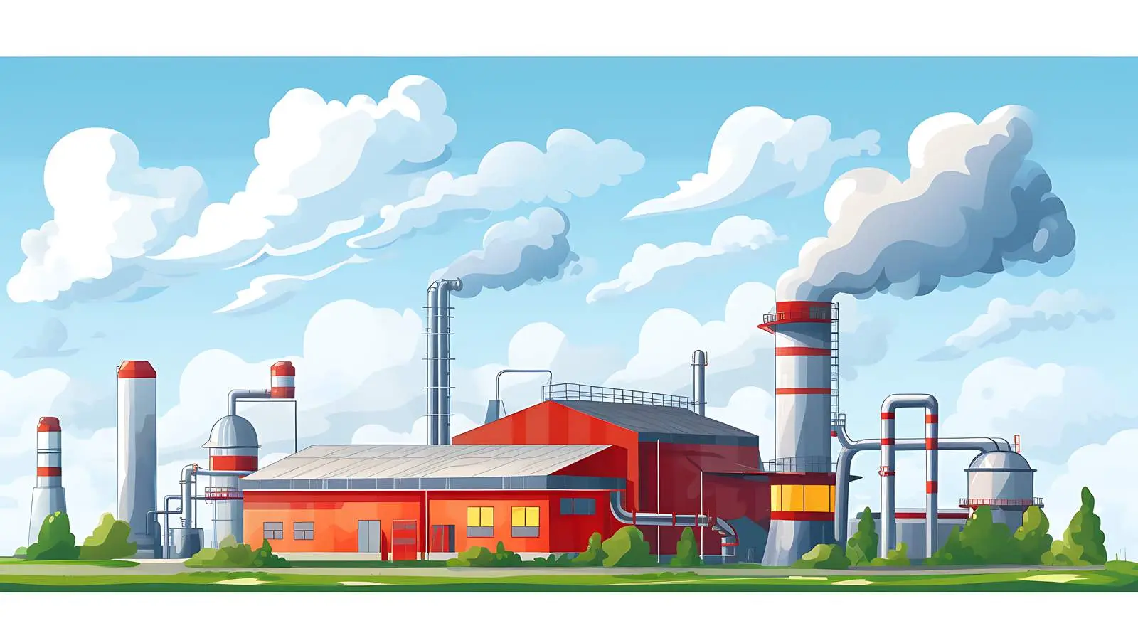 Vibrant Factory Building Amidst Skies — free download from Dotvec