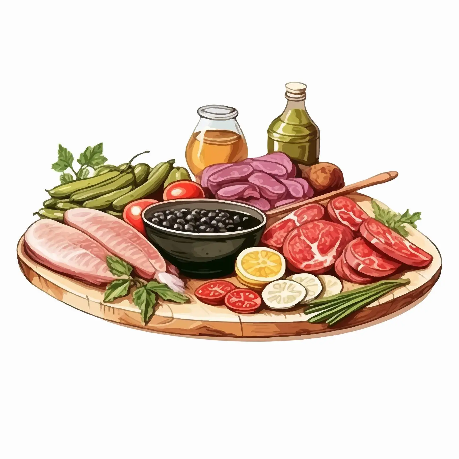 Delicious Traditional Meal on Colored Background – free gourmet design image from Dotvec