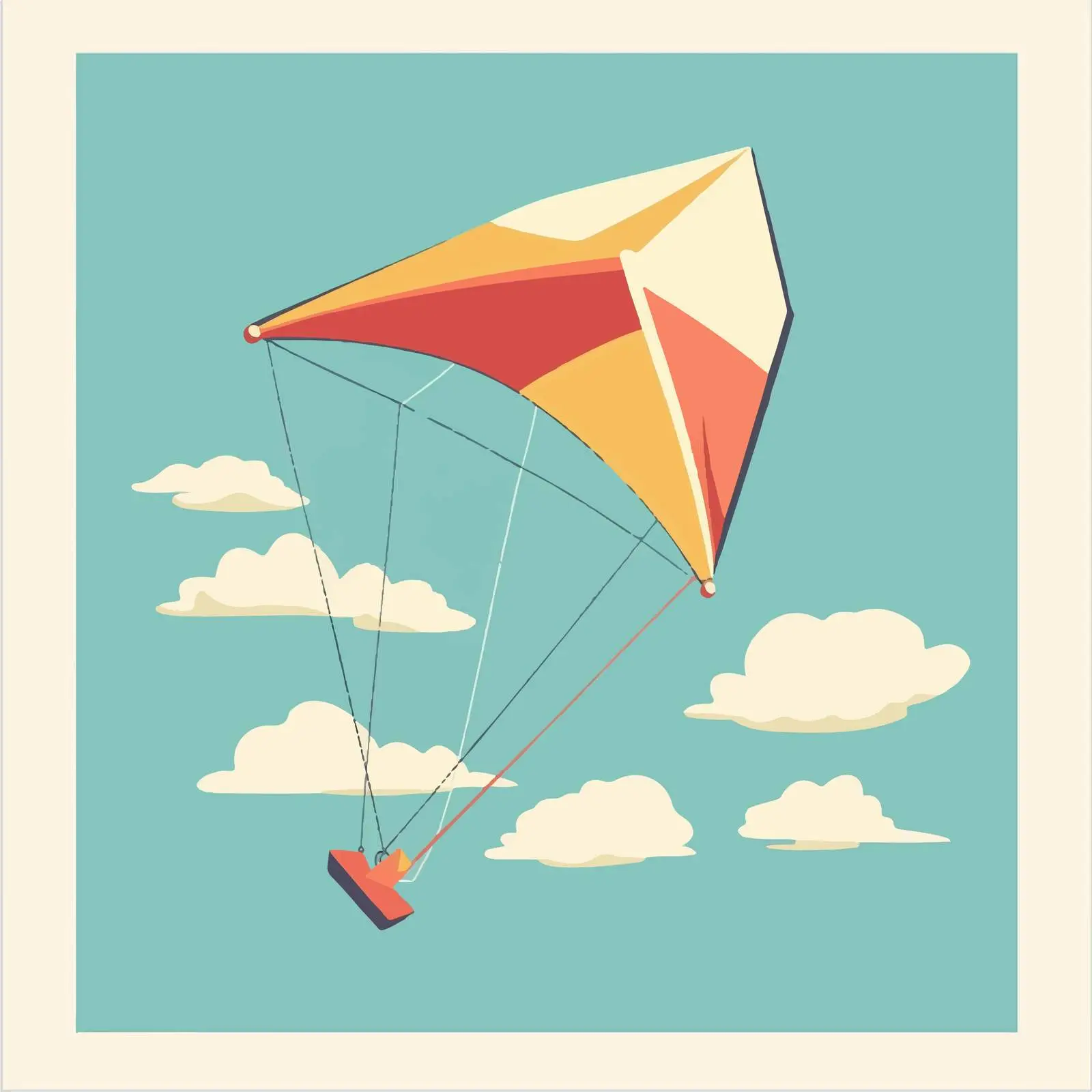 Colorful Kite Flying Vector Illustration — free download from Dotvec