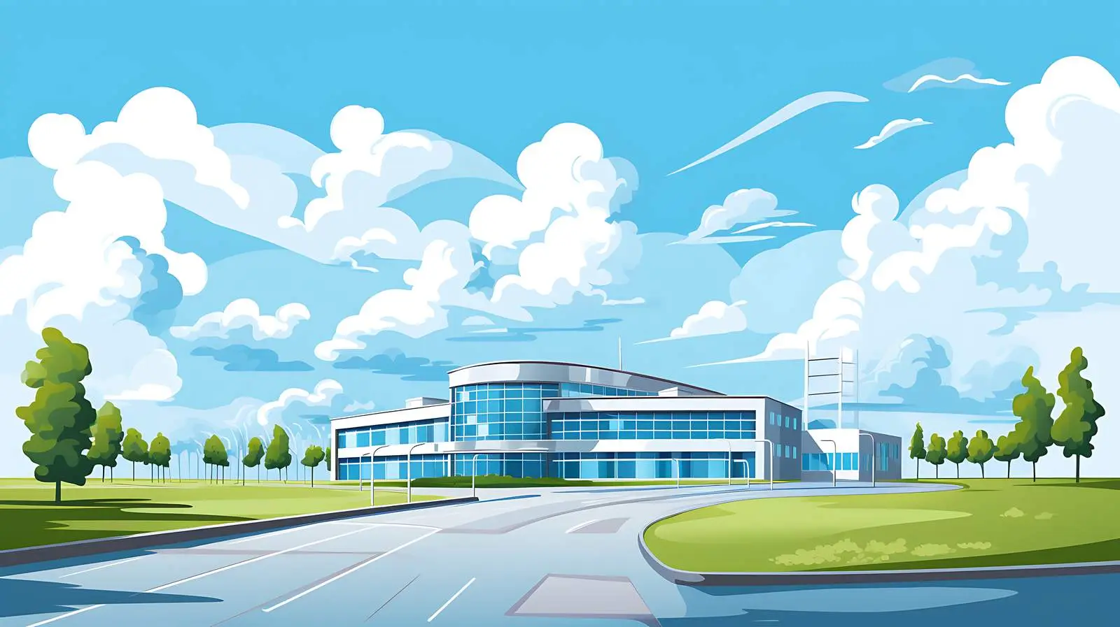 Medical Hospital with Sky Building — free download from Dotvec