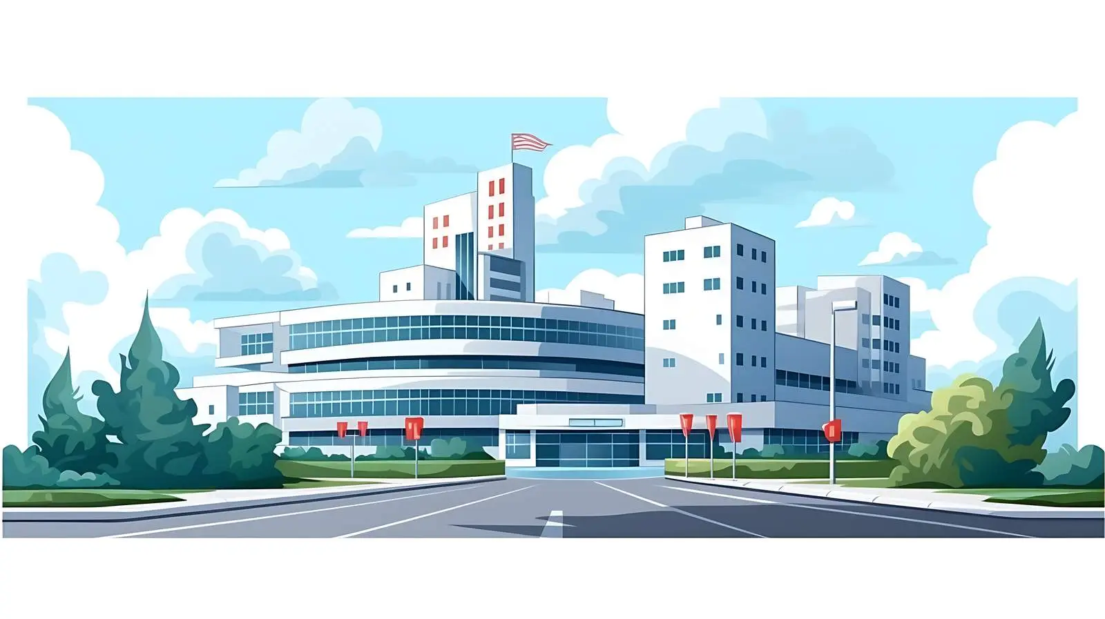 Serene Medical Center Underneath Cloudy Skies — free download from Dotvec