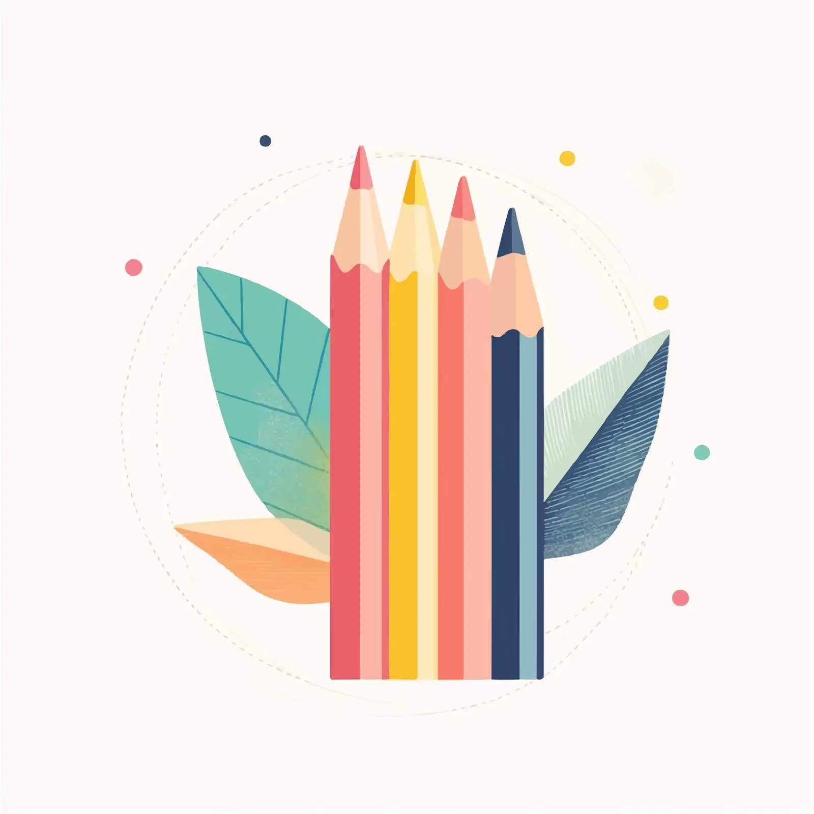Colored Pencils on White Background — free download from Dotvec