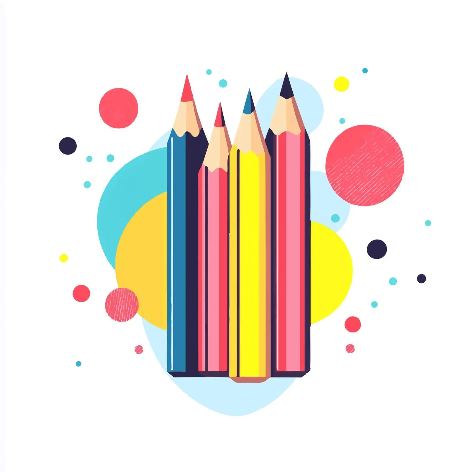 Flat Vector Illustration of Colored Pencils — free download from Dotvec