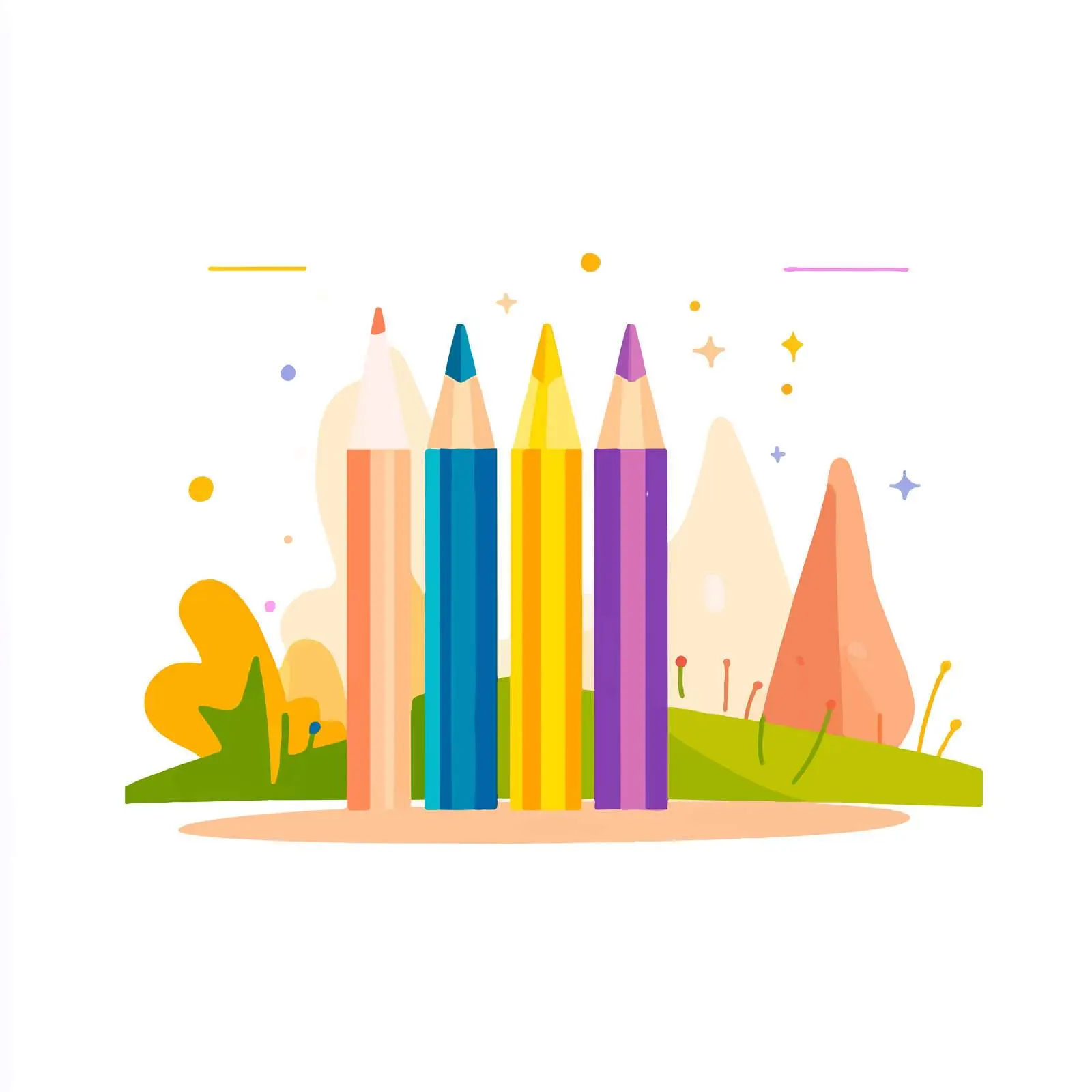 Colored Pencils Flat Vector Illustration — free download from Dotvec