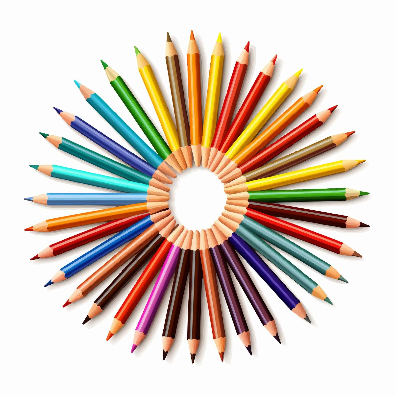 Colorful Pencils Vector Illustration on White Background — free download from Dotvec