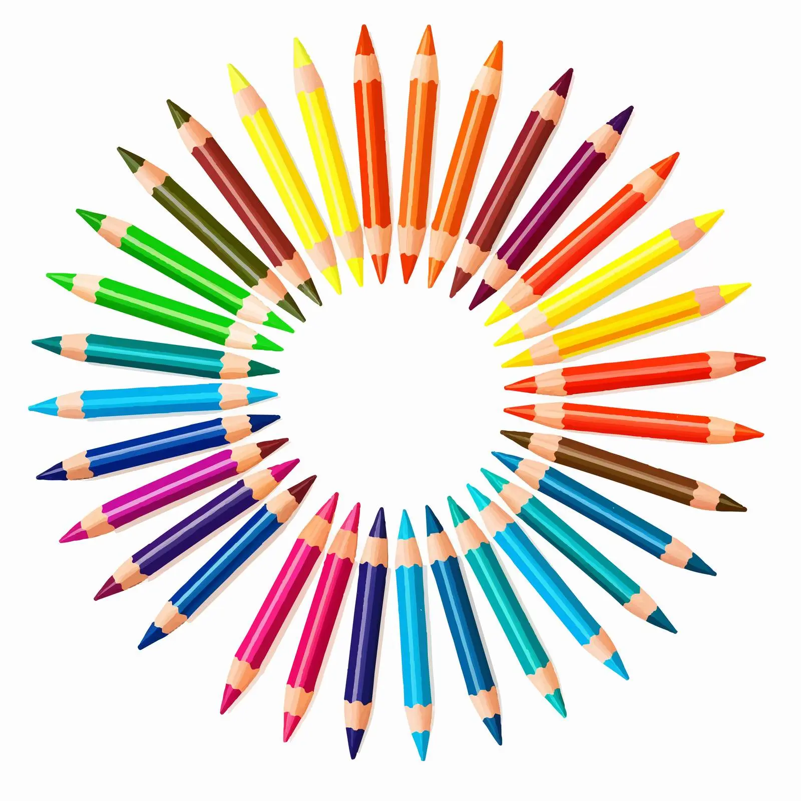 Colored Pencils Vector Illustration on White Background — free download from Dotvec