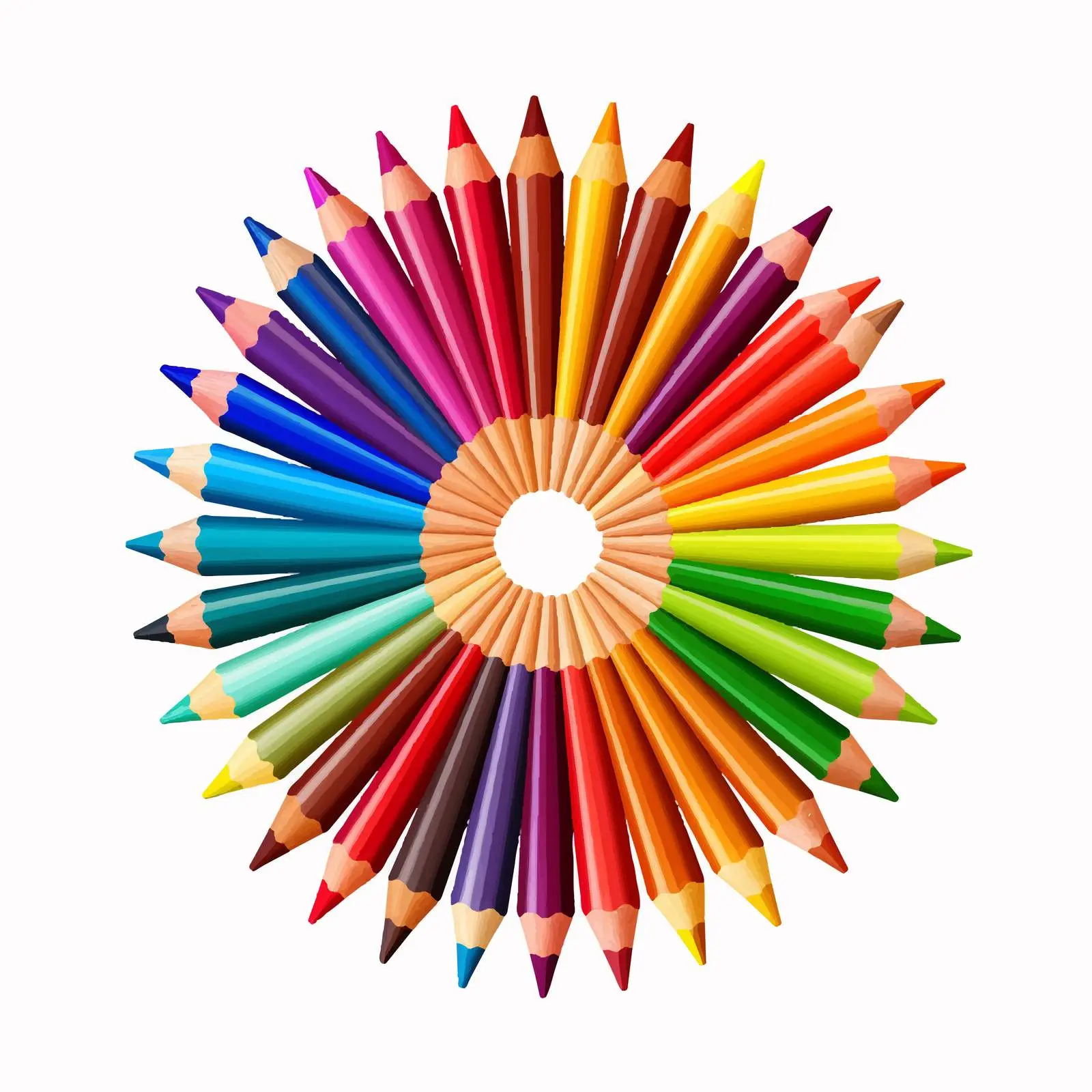 Colored Pencils Vector Illustration on White Background — free download from Dotvec