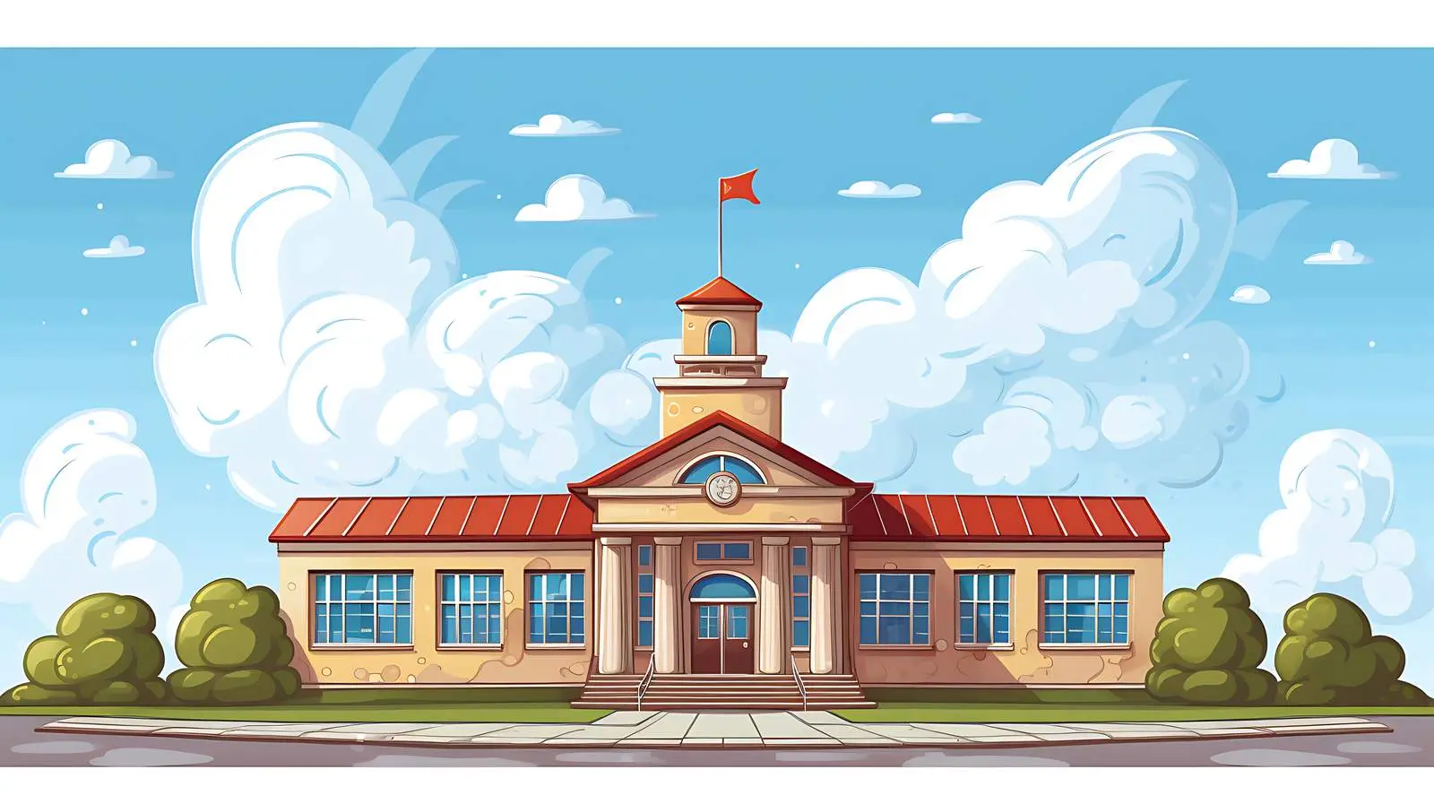 Vibrant School Building Illustration — free download from Dotvec