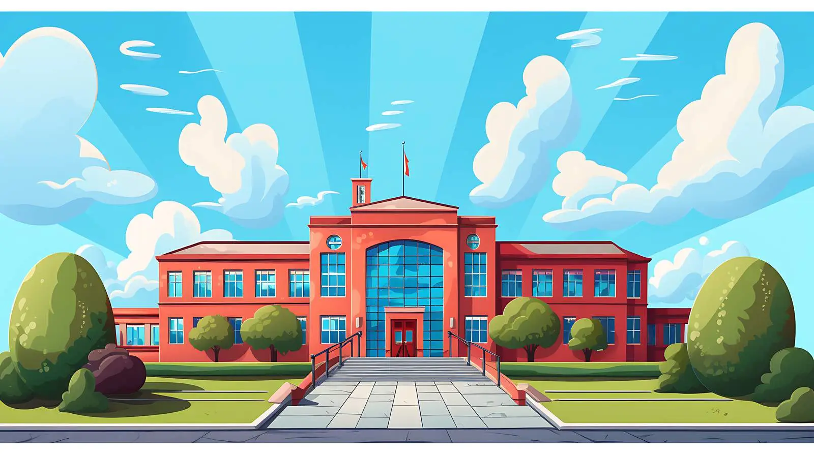 Vibrant School Building Illustration — free download from Dotvec