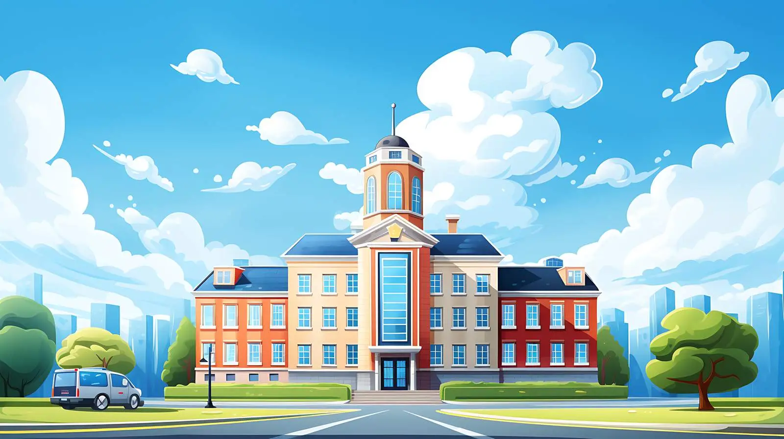 Urban Police Building with Sky View — free download from Dotvec