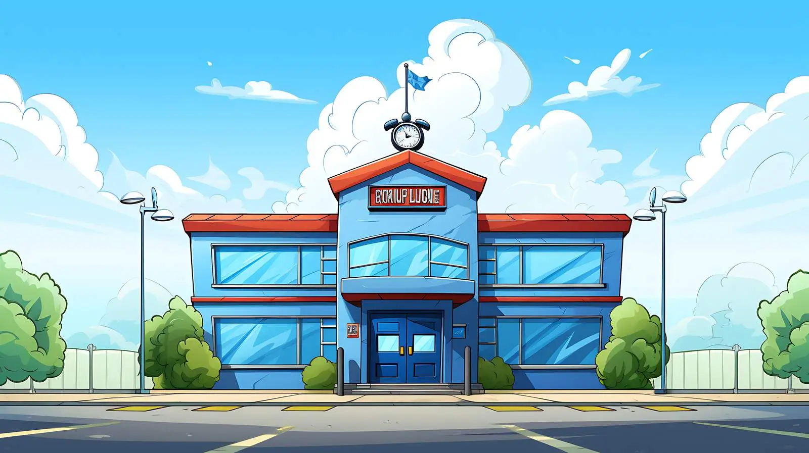 Vibrant Police Station in Cityscape — free download from Dotvec