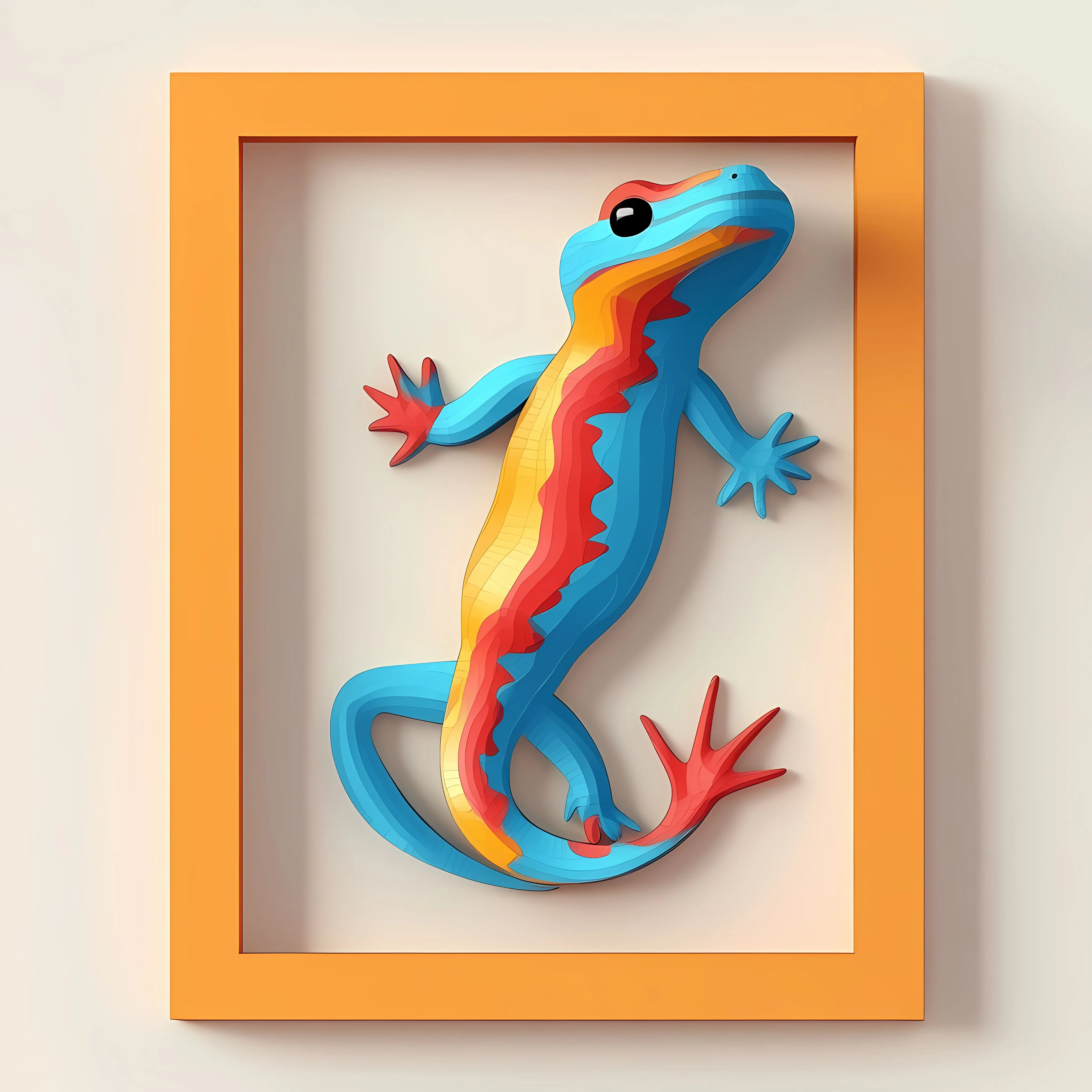 Colorful 3D Cartoon Salamander Illustration — free download from Dotvec