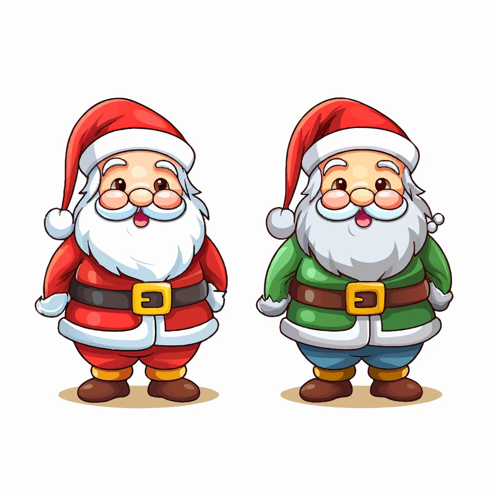 Outlined Colorful Santa Claus Characters Side by Side — free download from Dotvec