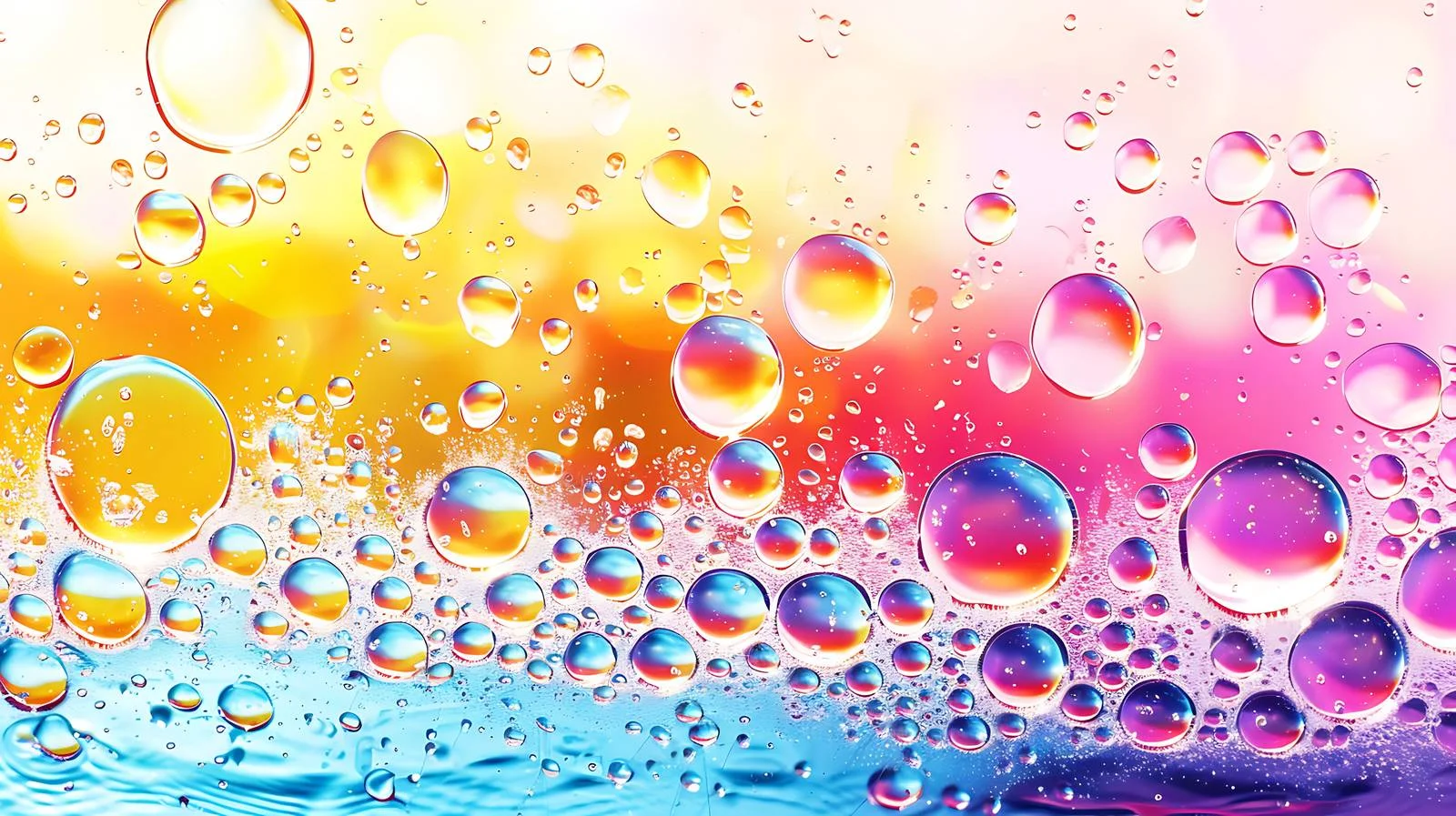 Vibrant Oil Drops on Water Surface — free download from Dotvec