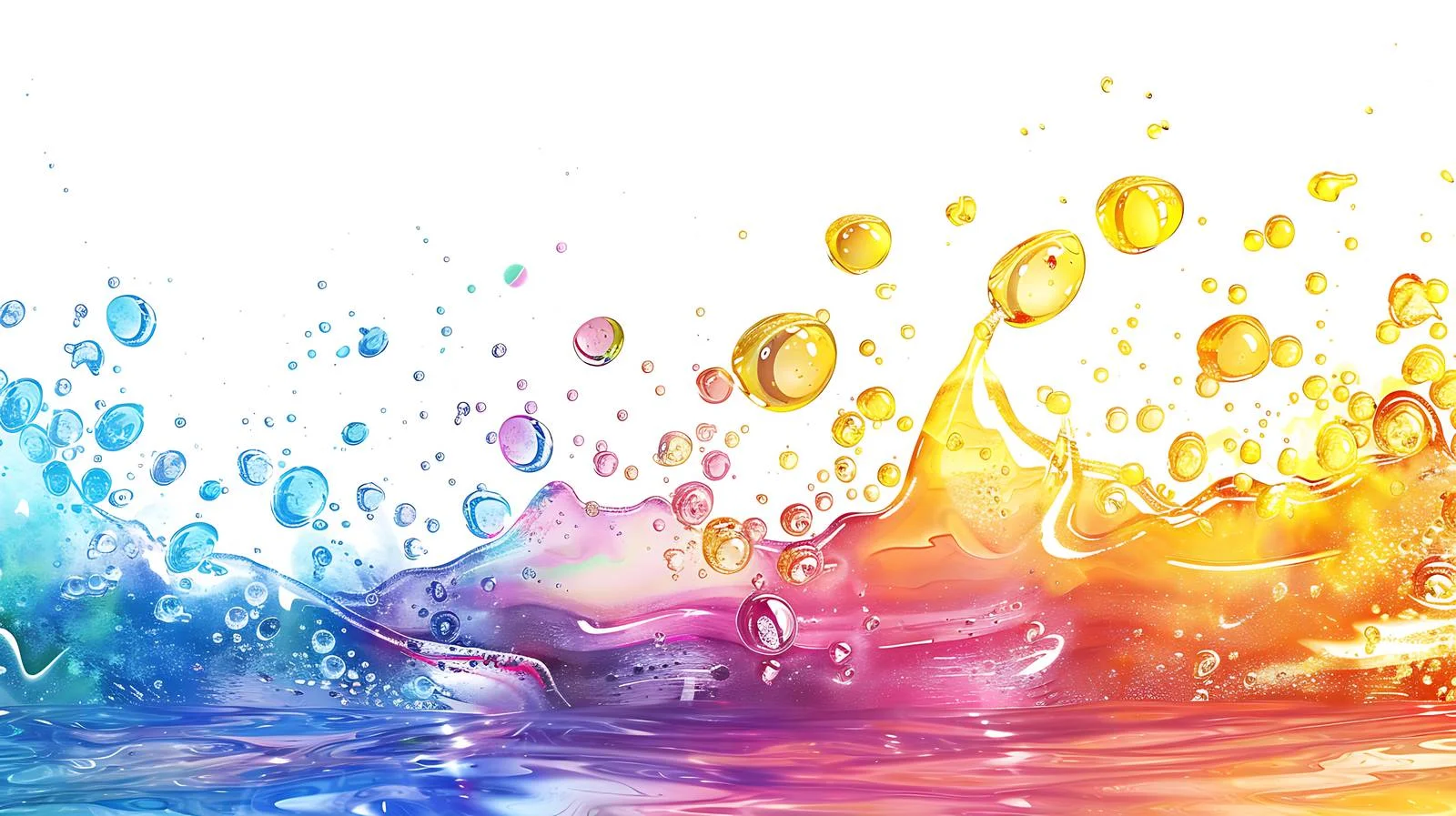 Vibrant Oil Drops on Water Surface — free download from Dotvec