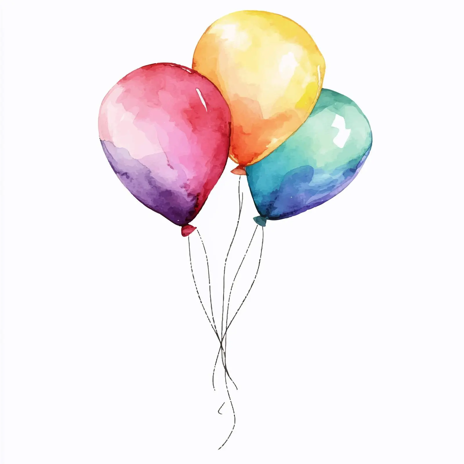 Colorful Watercolor Cartoon Balloon on Island – free float image from Dotvec
