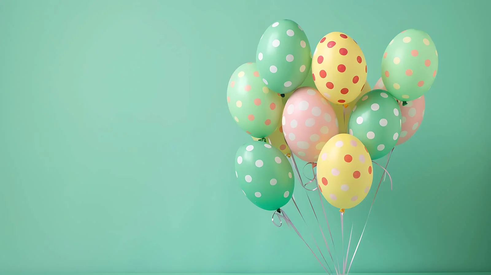 Vibrant Easter Egg Balloons on Green Background — free download from Dotvec