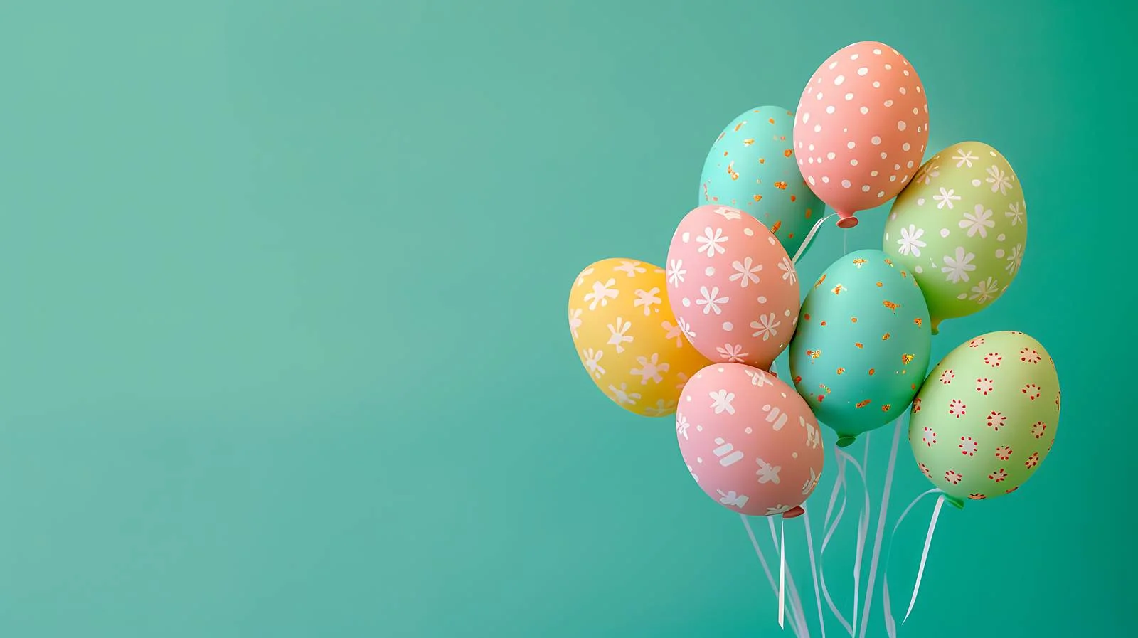 Vibrant Easter Egg Balloons on Green Background — free download from Dotvec