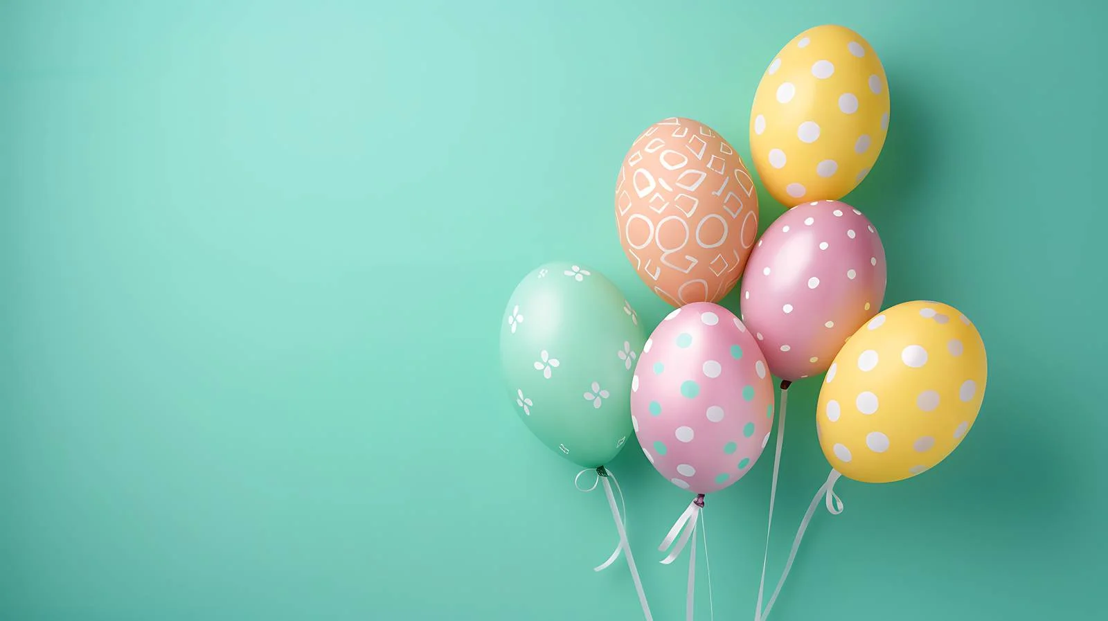 Vibrant Easter Egg Balloons on Green Background — free download from Dotvec