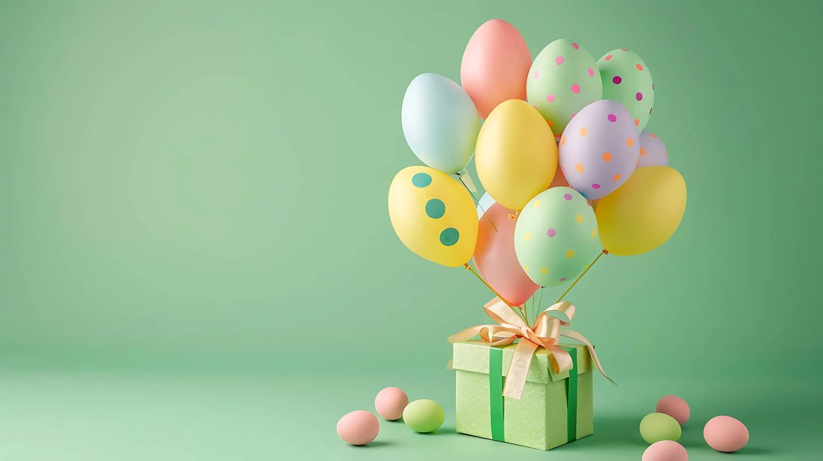 Vibrant Easter Balloons with Gift Box — free download from Dotvec