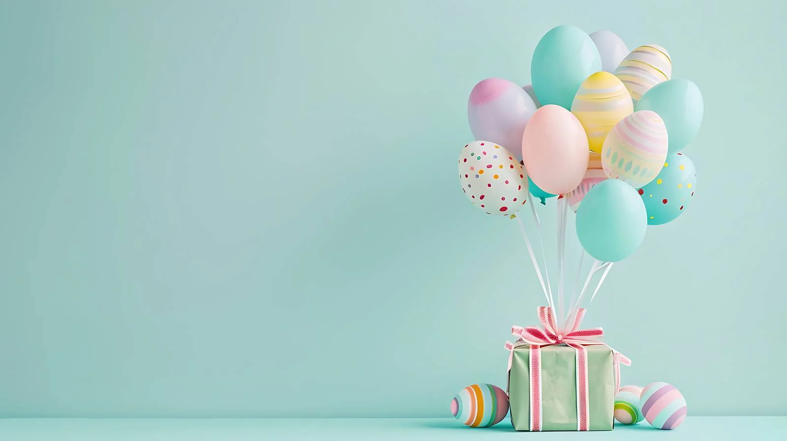 Easter Egg Balloons and Gift Box — free download from Dotvec
