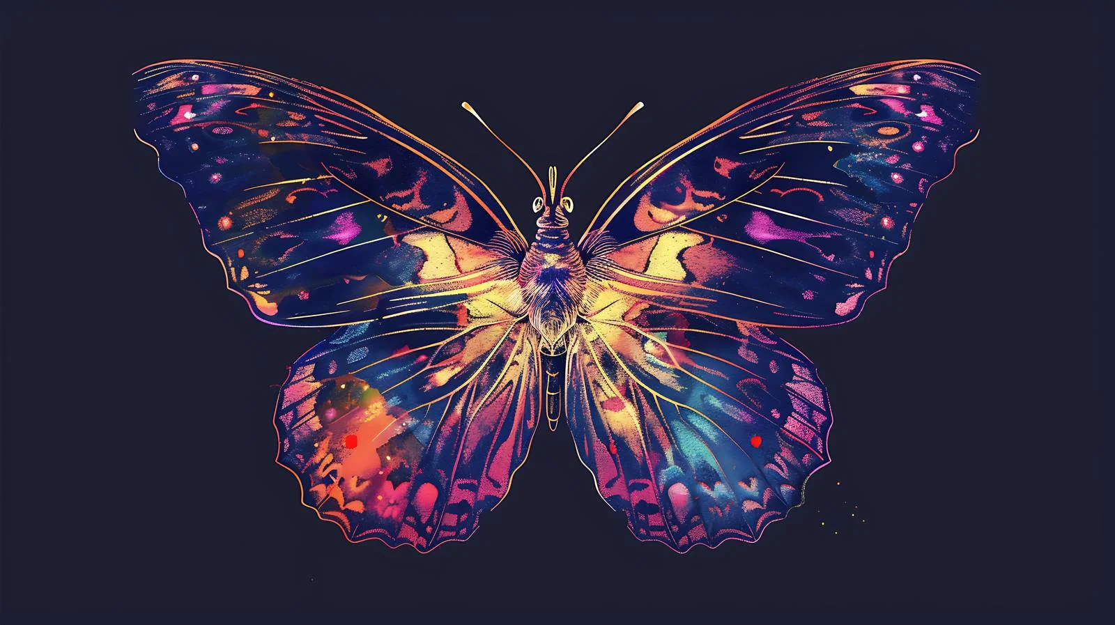Vibrant Butterfly Art on Dark Background — free download from Dotvec