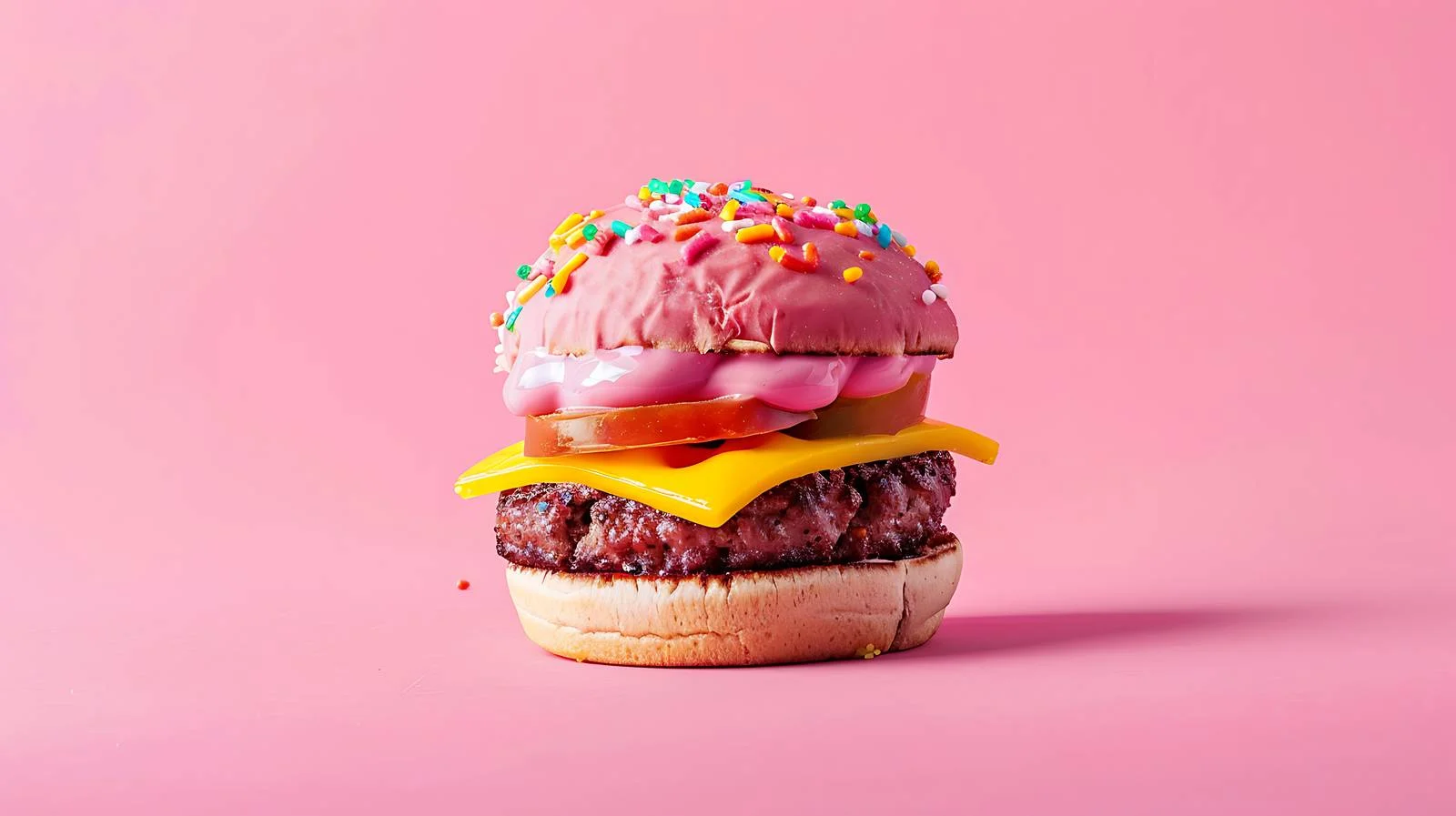 Colorful Candy Hamburger on Pink Background — free download from Dotvec