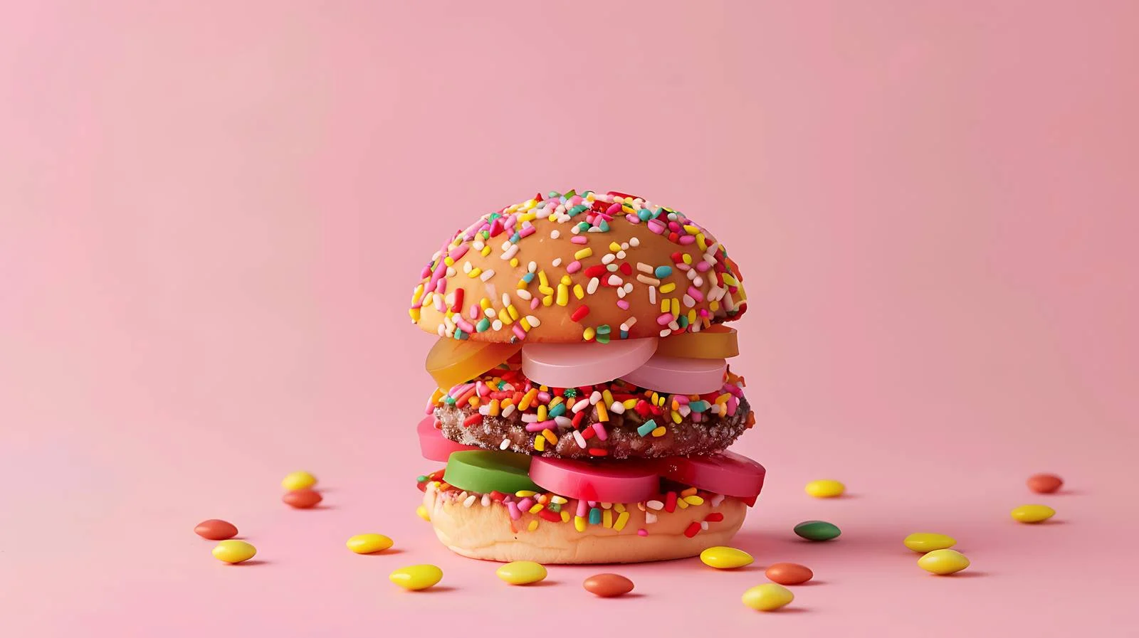Vibrant Candy Burger on Pink Background — free download from Dotvec