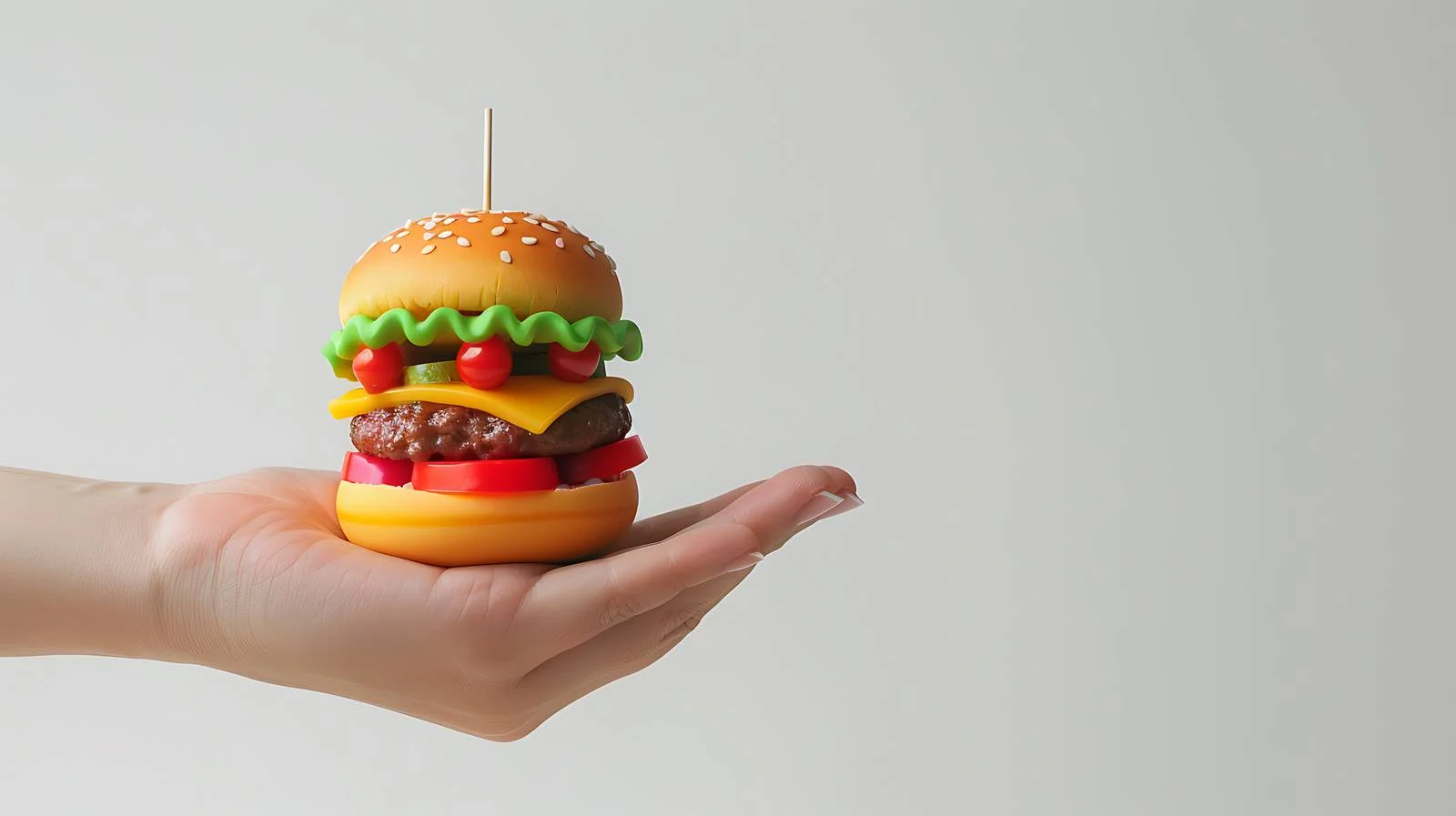 Whimsical Candy Burger with Doll Hand — free download from Dotvec