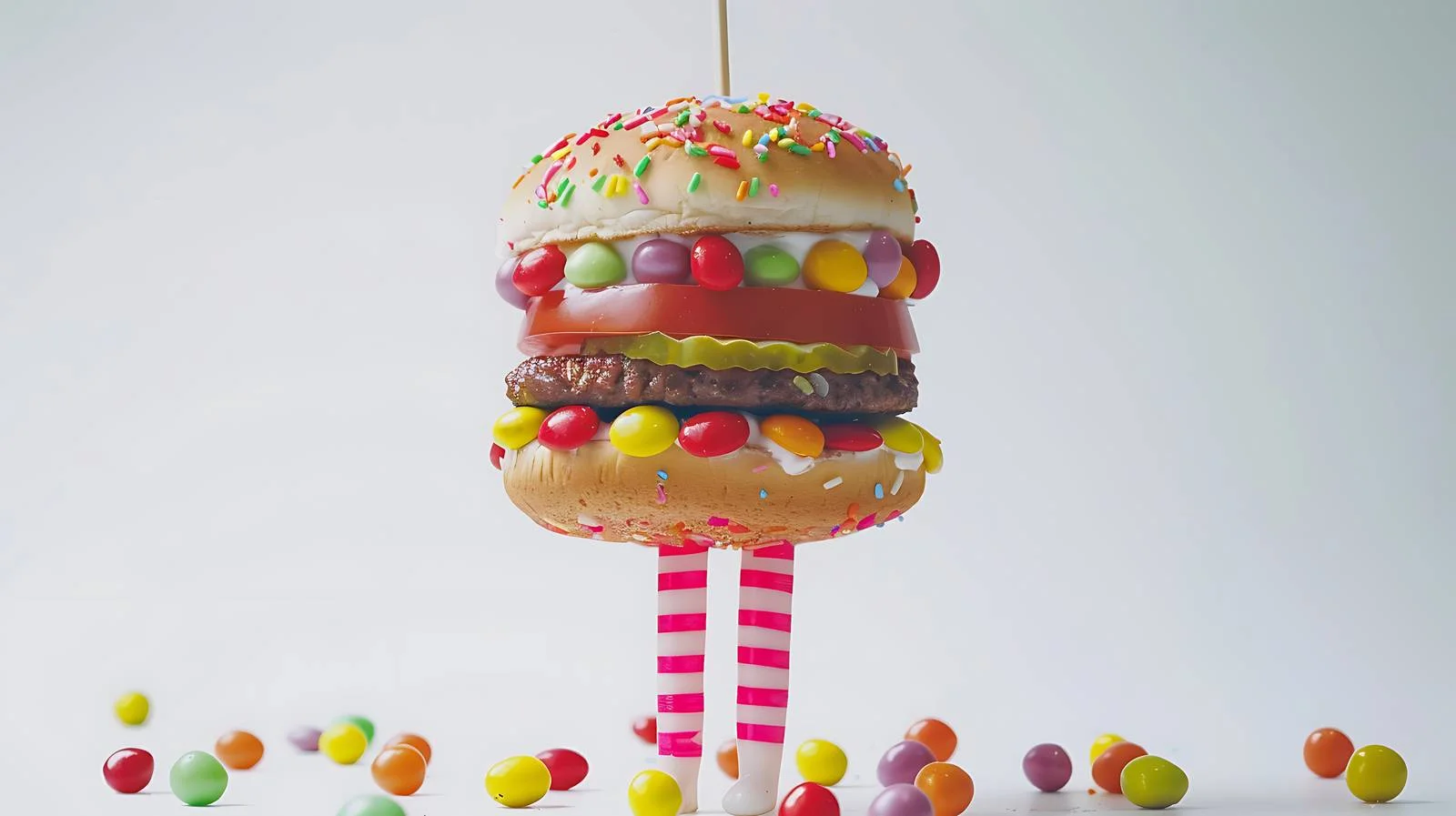 Colorful Candy Hamburger Doll Composition — free download from Dotvec