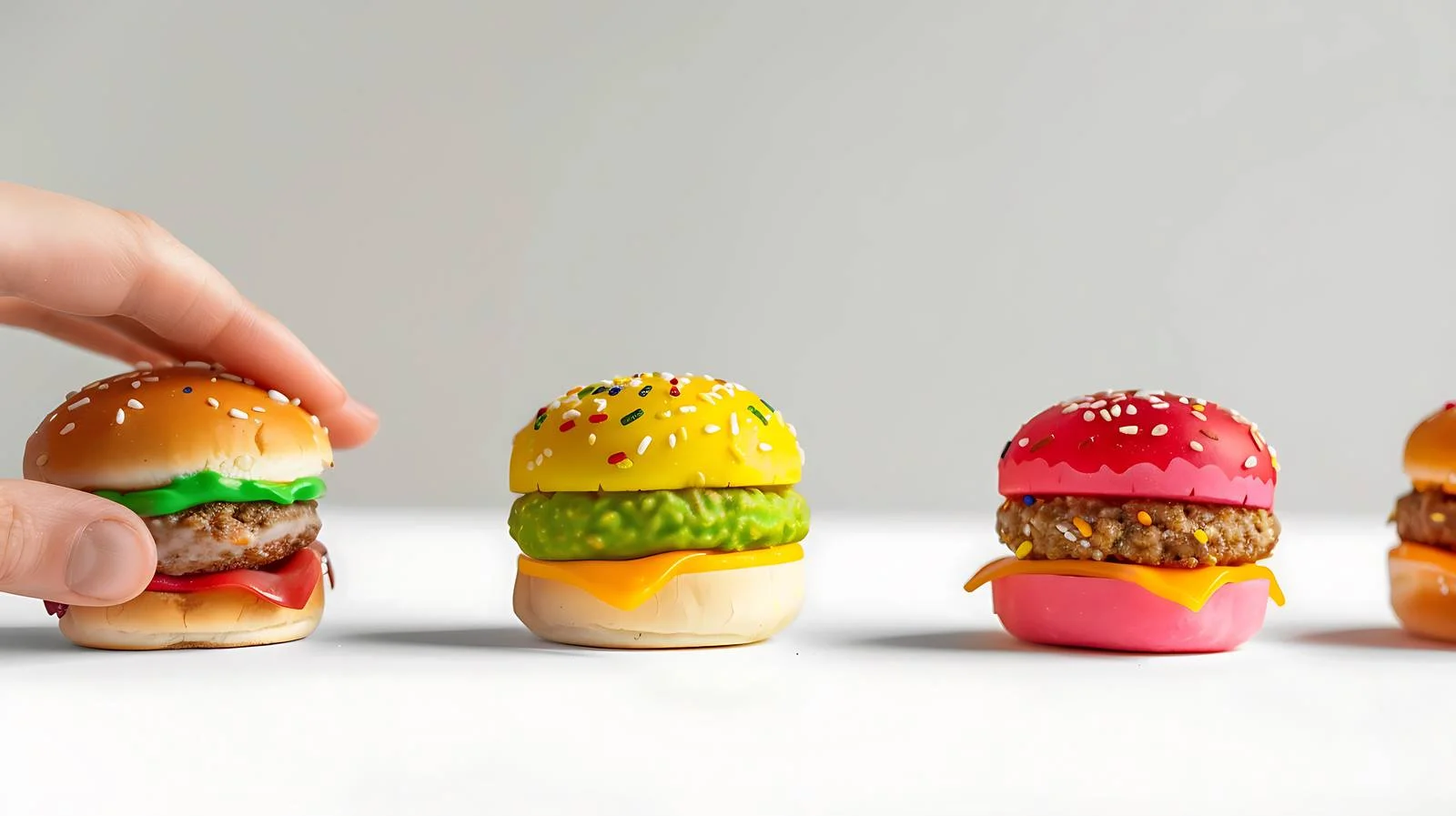 Colorful Candy Hamburgers with Doll Hand — free download from Dotvec