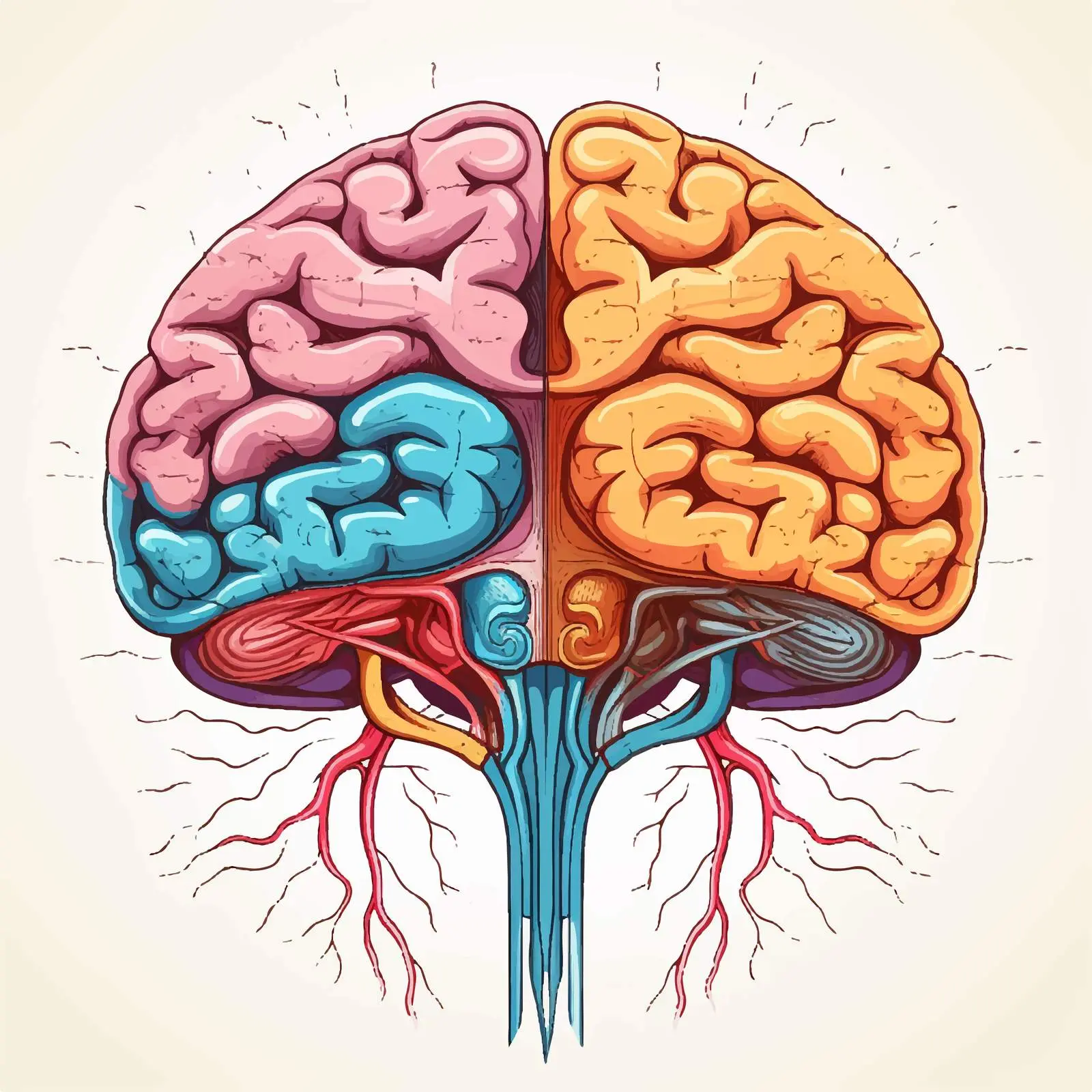 Colorful Cartoon Anatomy Illustration of a Human — free download from Dotvec