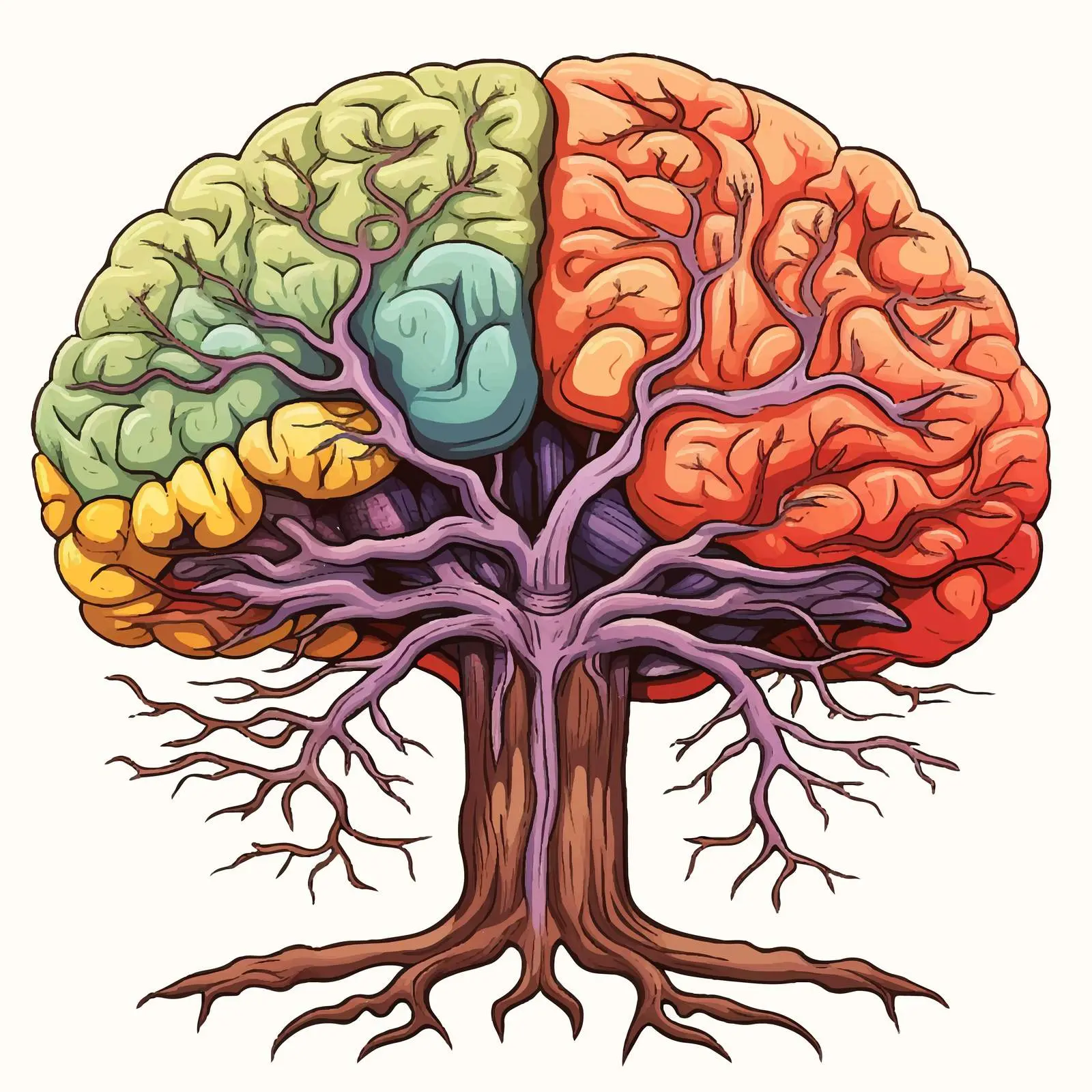 Colorful Cartoon Human Anatomy Illustration — free download from Dotvec