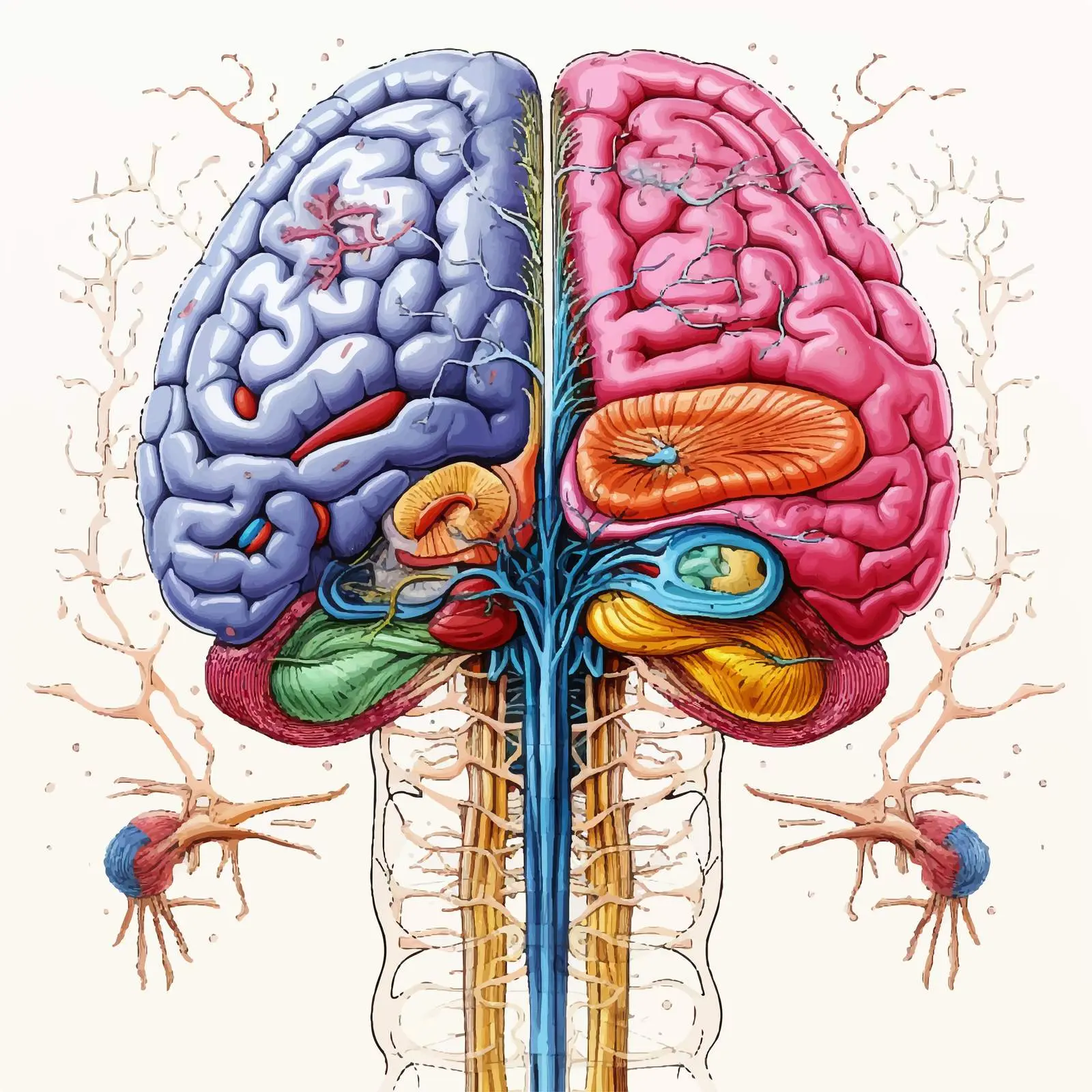 Colorful Cartoon Human Anatomy Illustration — free download from Dotvec