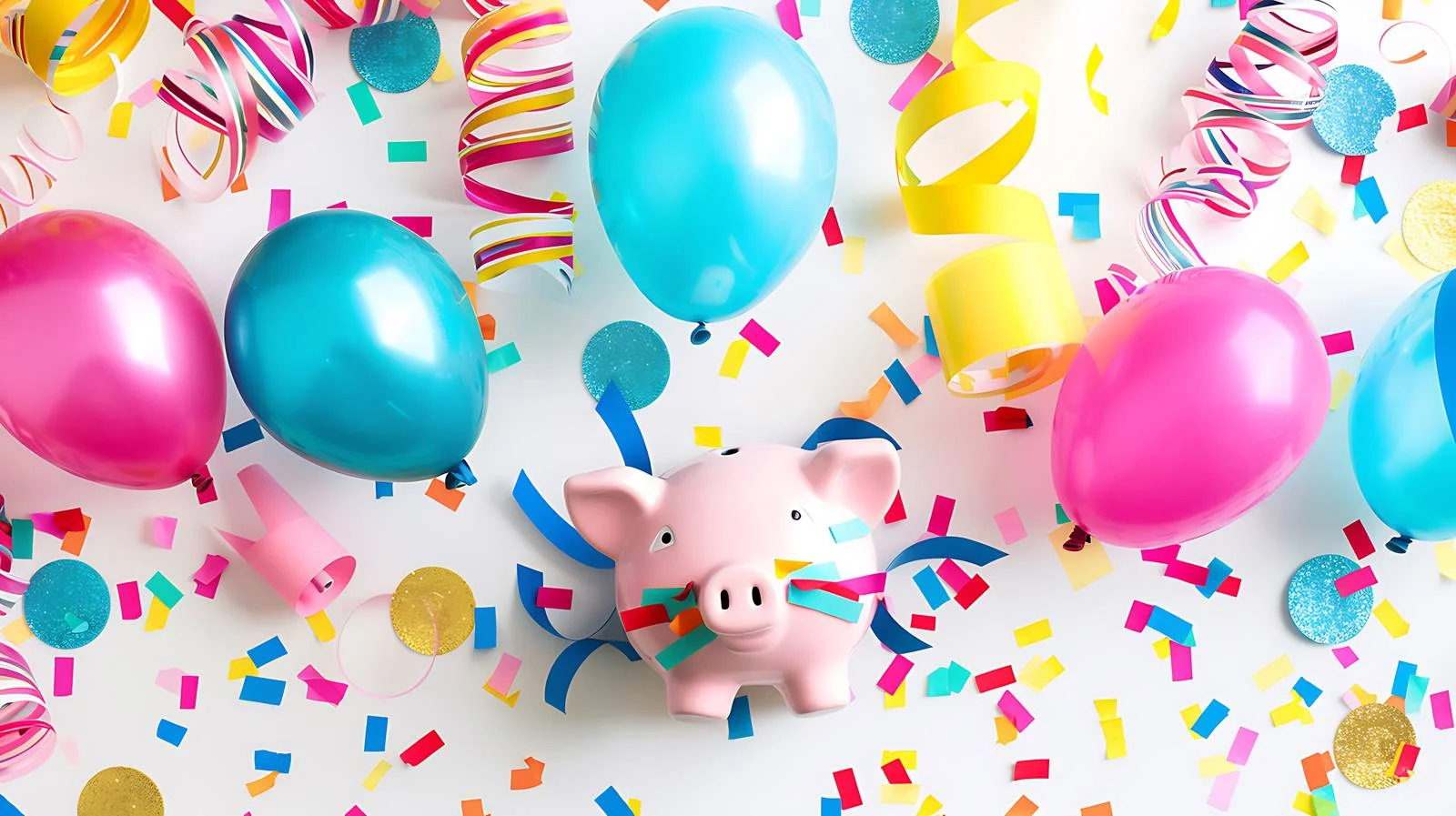 Celebration Piggy Bank Background — free download from Dotvec