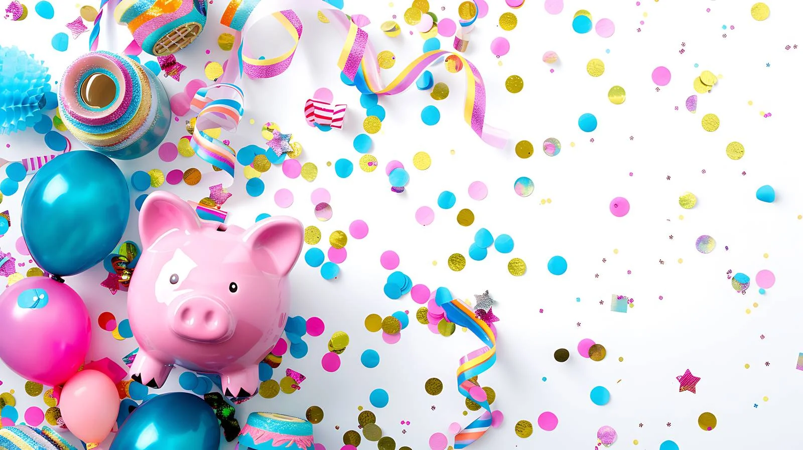 Vibrant Piggy Bank Celebration Background — free download from Dotvec