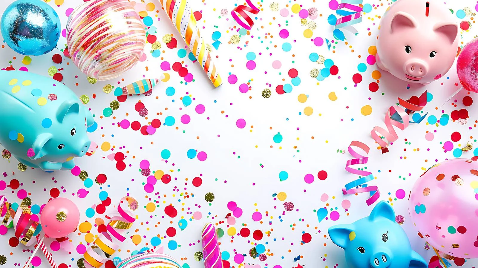 Vibrant Piggy Bank Celebration Background — free download from Dotvec