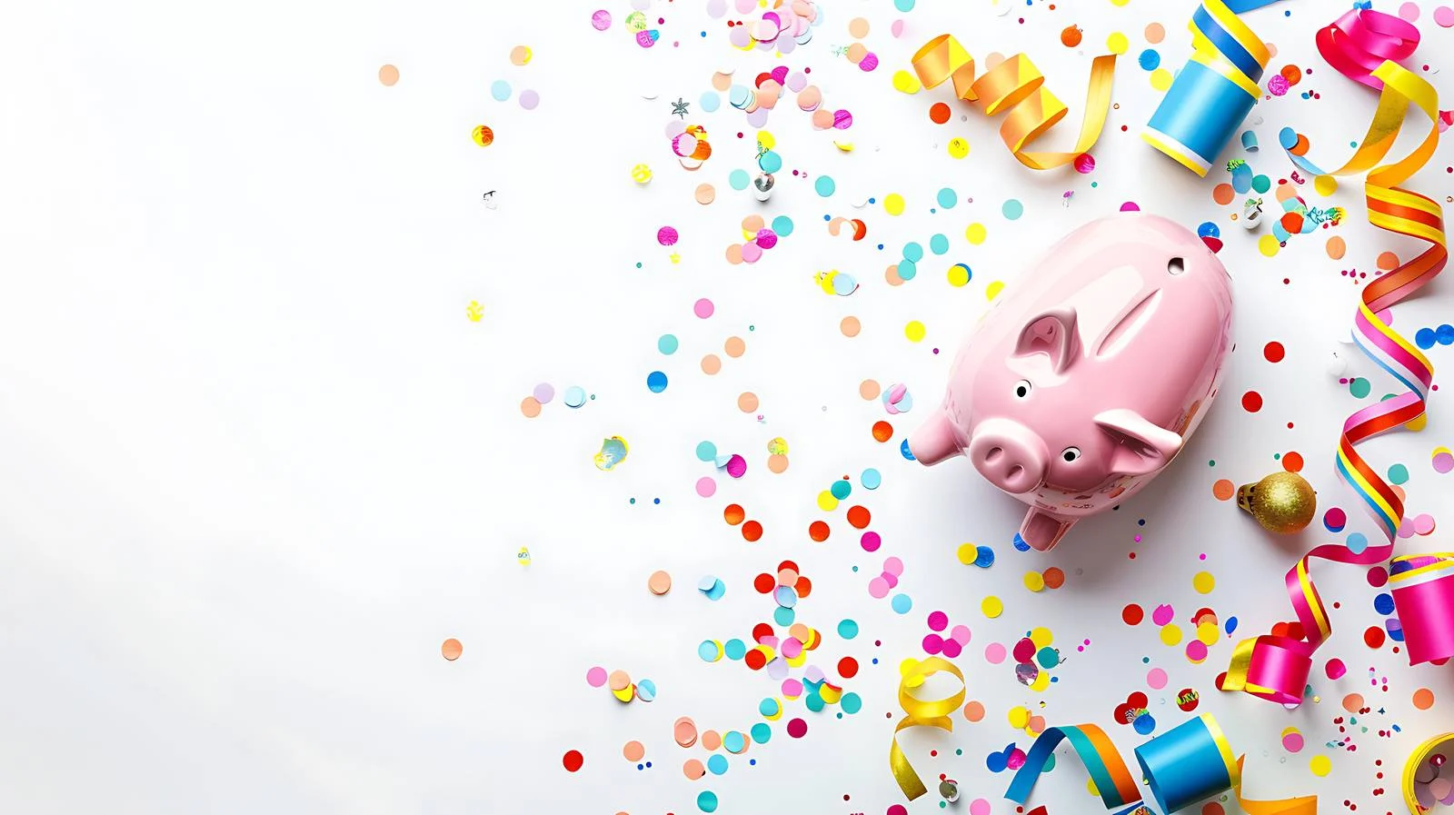 Vibrant Celebration Piggy Bank Background — free download from Dotvec