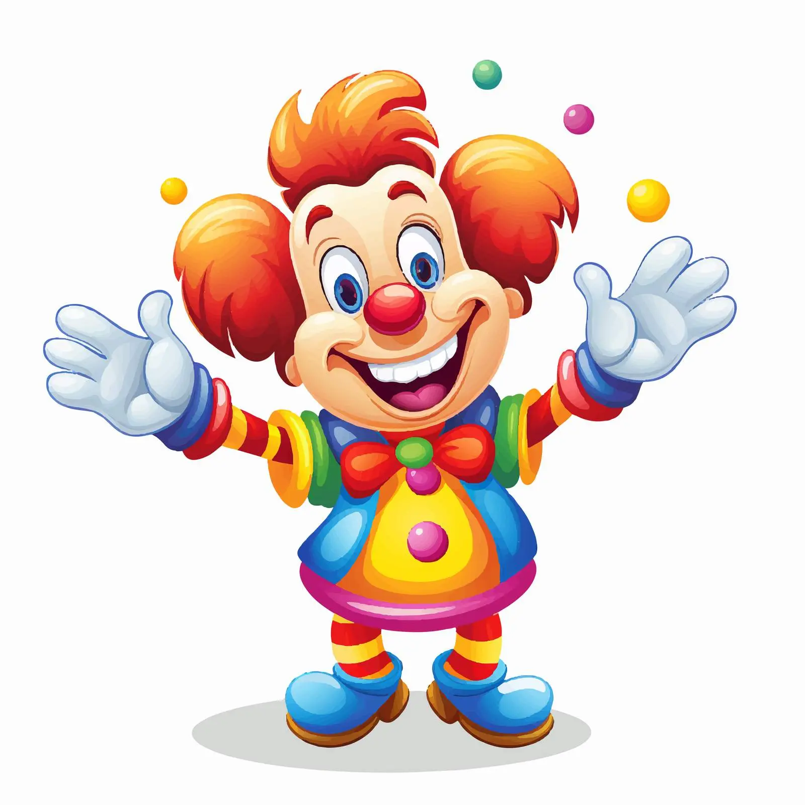Colorful Cartoon Clown Waving with Smile Vector — free download from Dotvec
