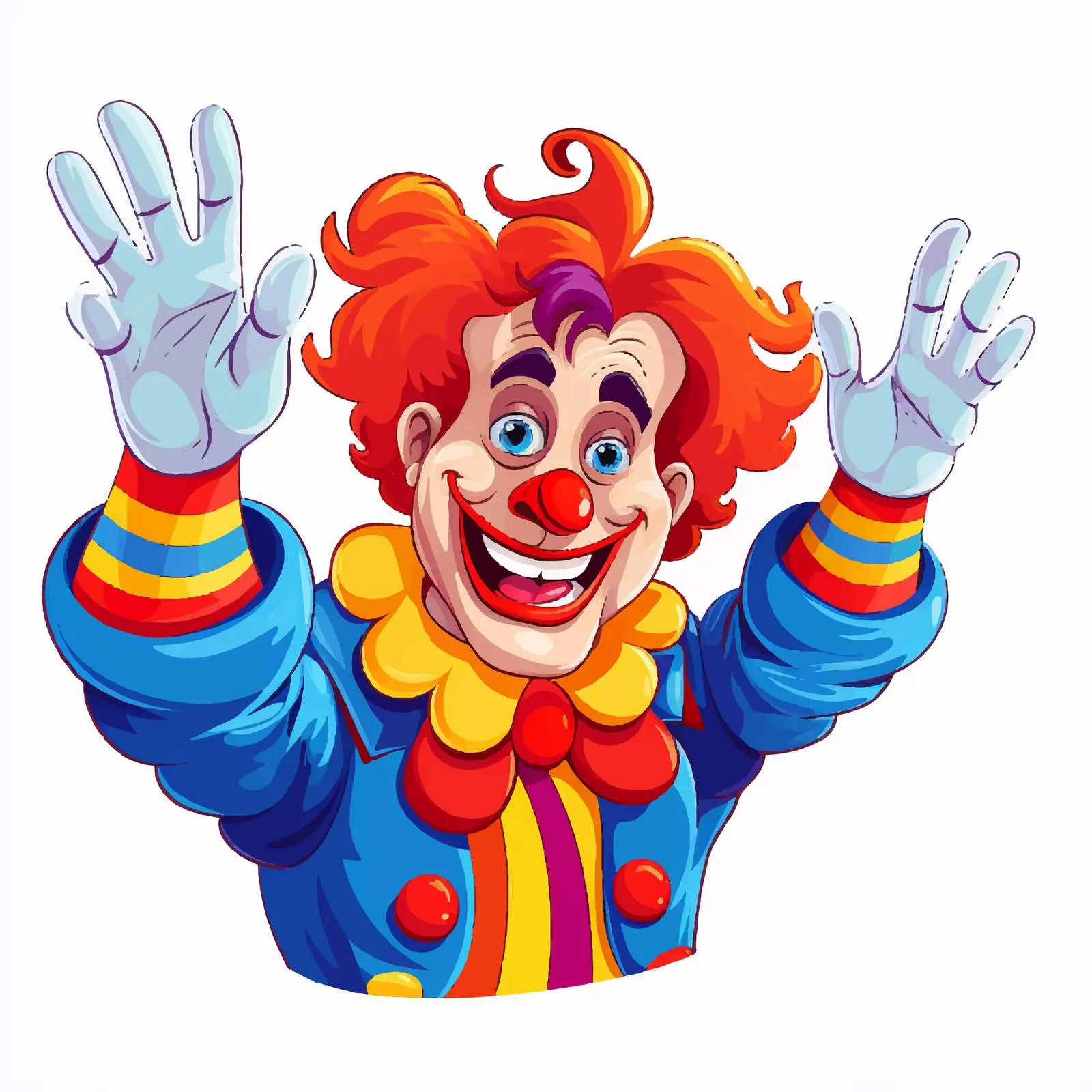 Colorful Cartoon Clown Waving with Smile Vector — free download from Dotvec
