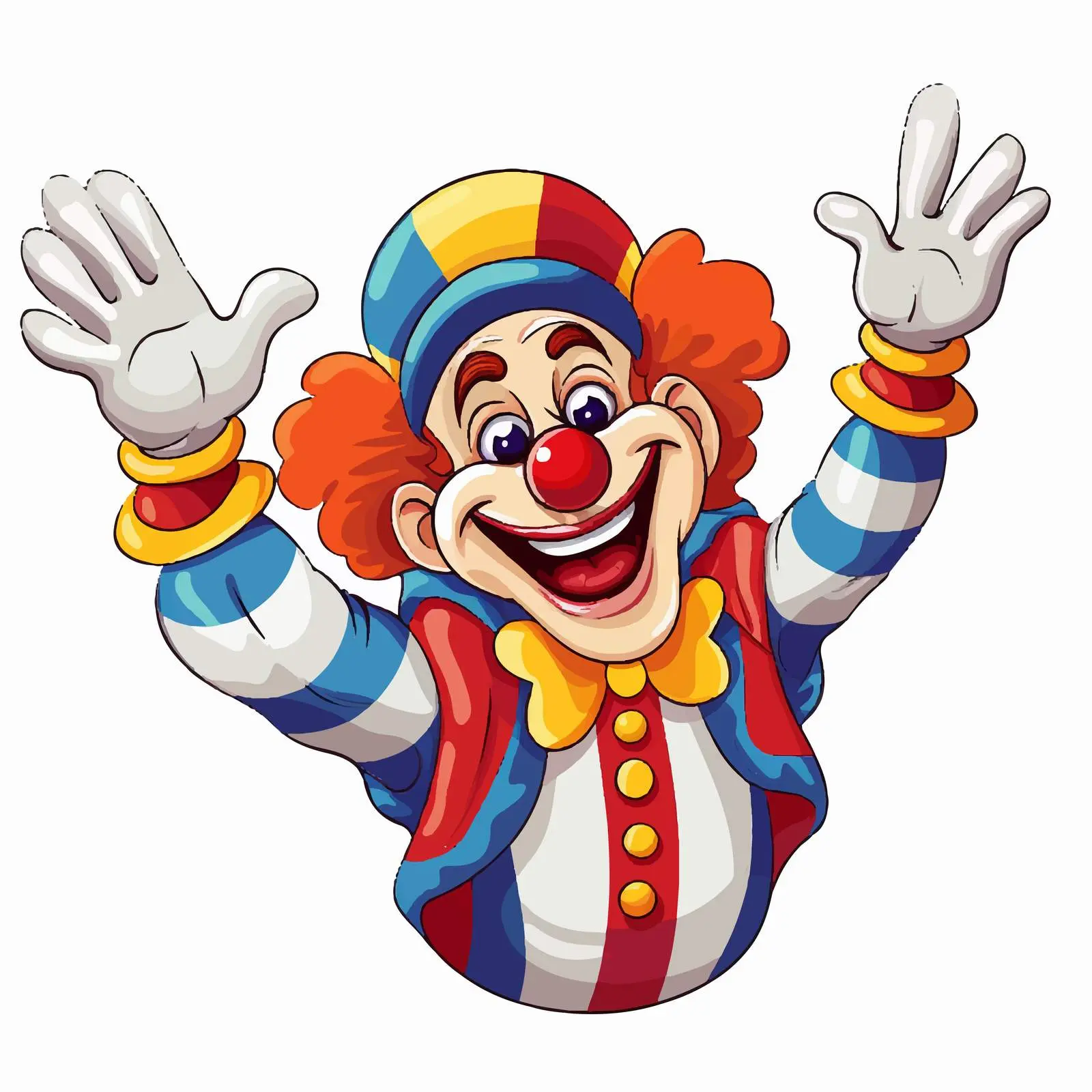 Colorful Clown Waving with a Big Smile — free download from Dotvec