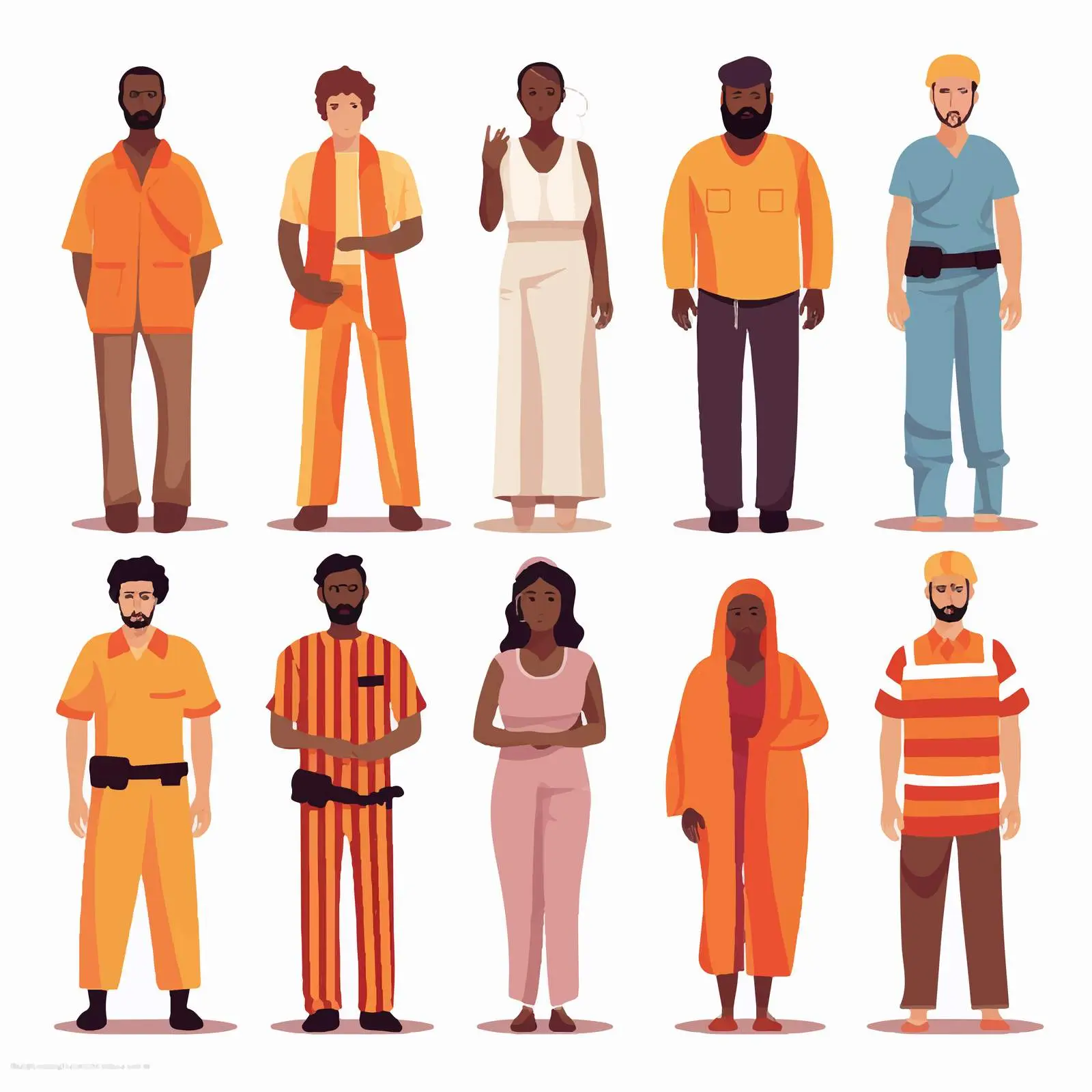Diverse Collection of Male and Female Prisoners — free download from Dotvec