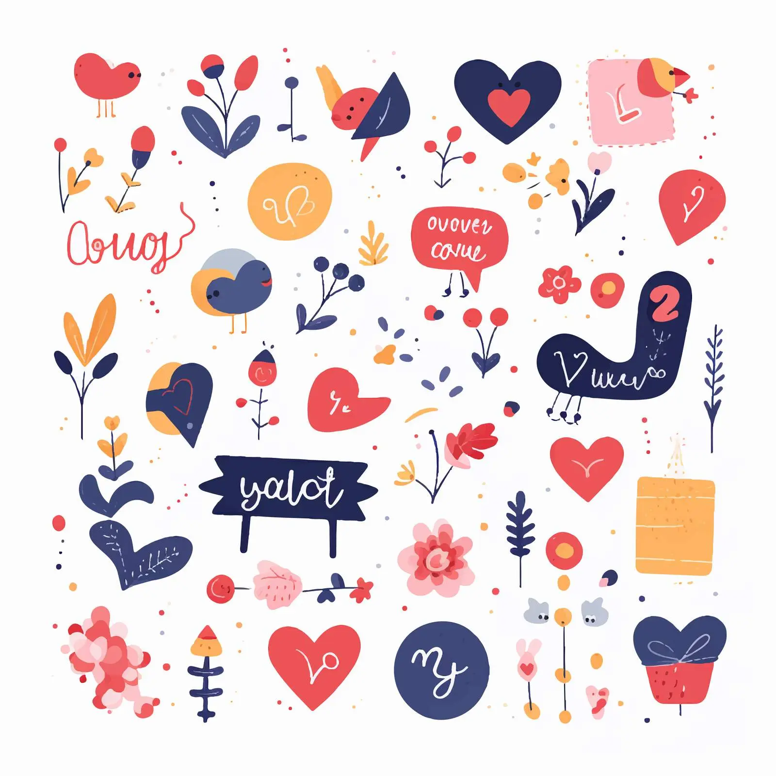 Colorful Inscriptions, Signs, and Buttons Vector Collection — free download from Dotvec