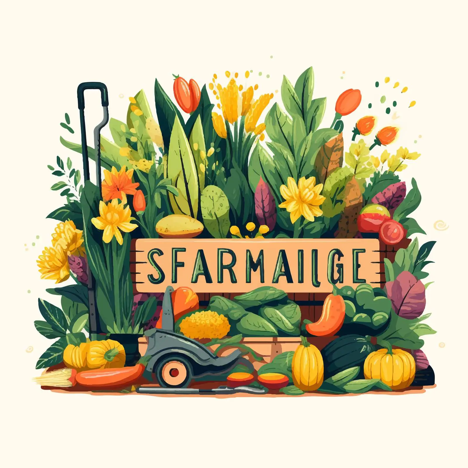 Gardening Tools and Equipment Vector Composition — free download from Dotvec