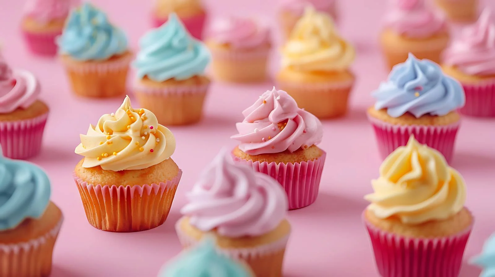 Vibrant Cupcake Pattern on Pink Background — free download from Dotvec