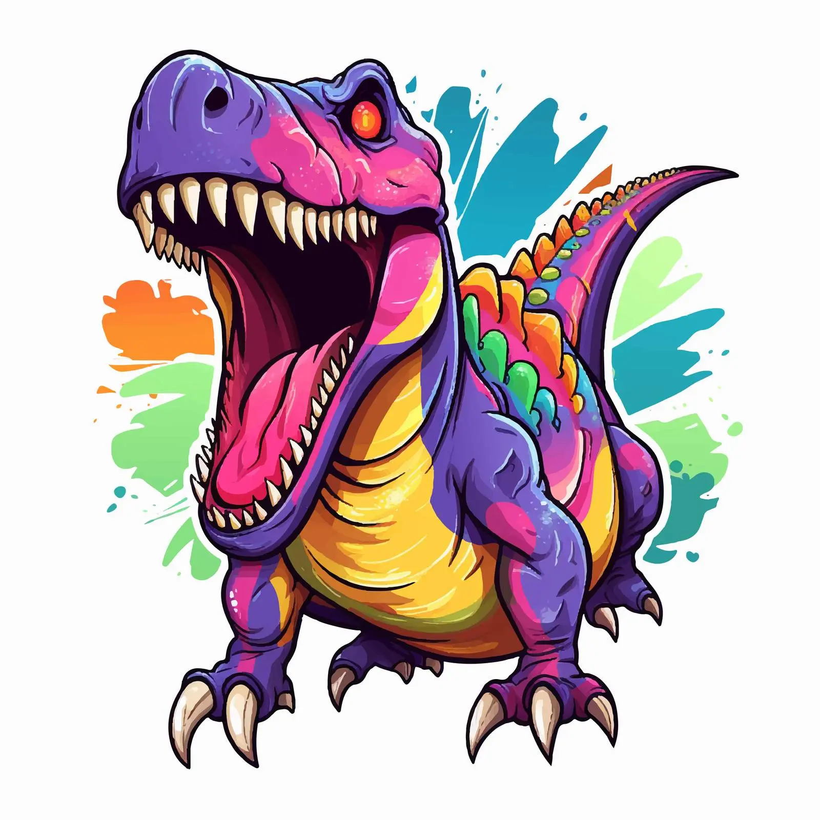 Colorful Dinosaur Illustration with Bold Text — free download from Dotvec