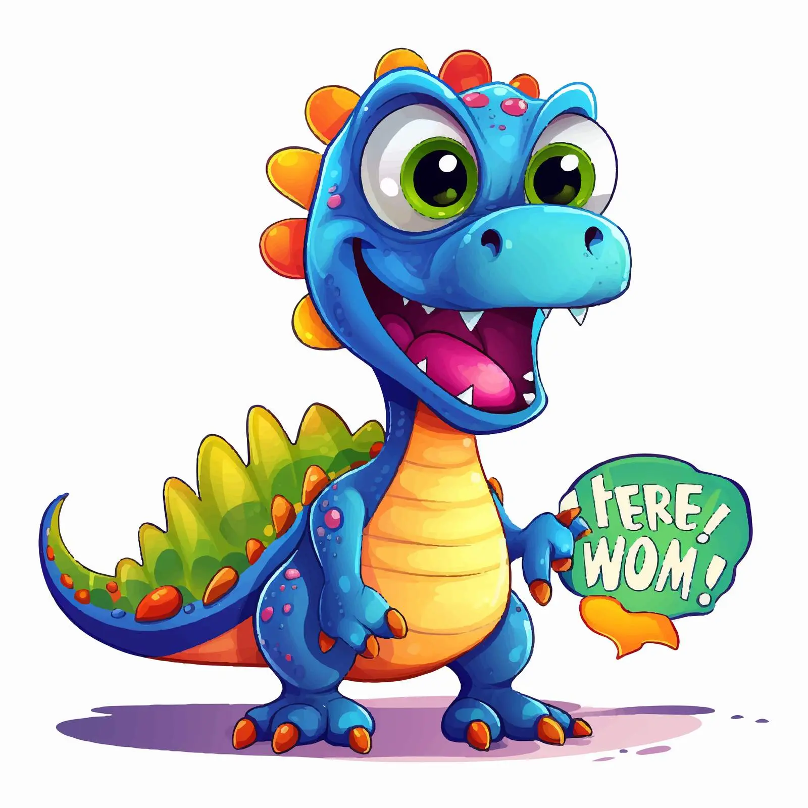 Colorful Dinosaur Vector with Bold Text — free download from Dotvec