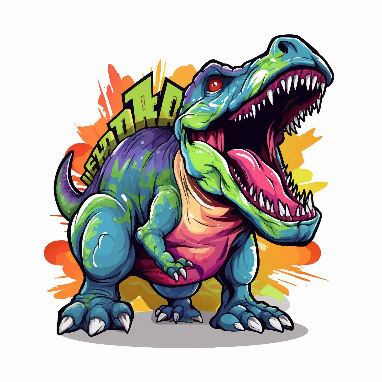 Colorful Dinosaur Vector with Bold Text — free download from Dotvec