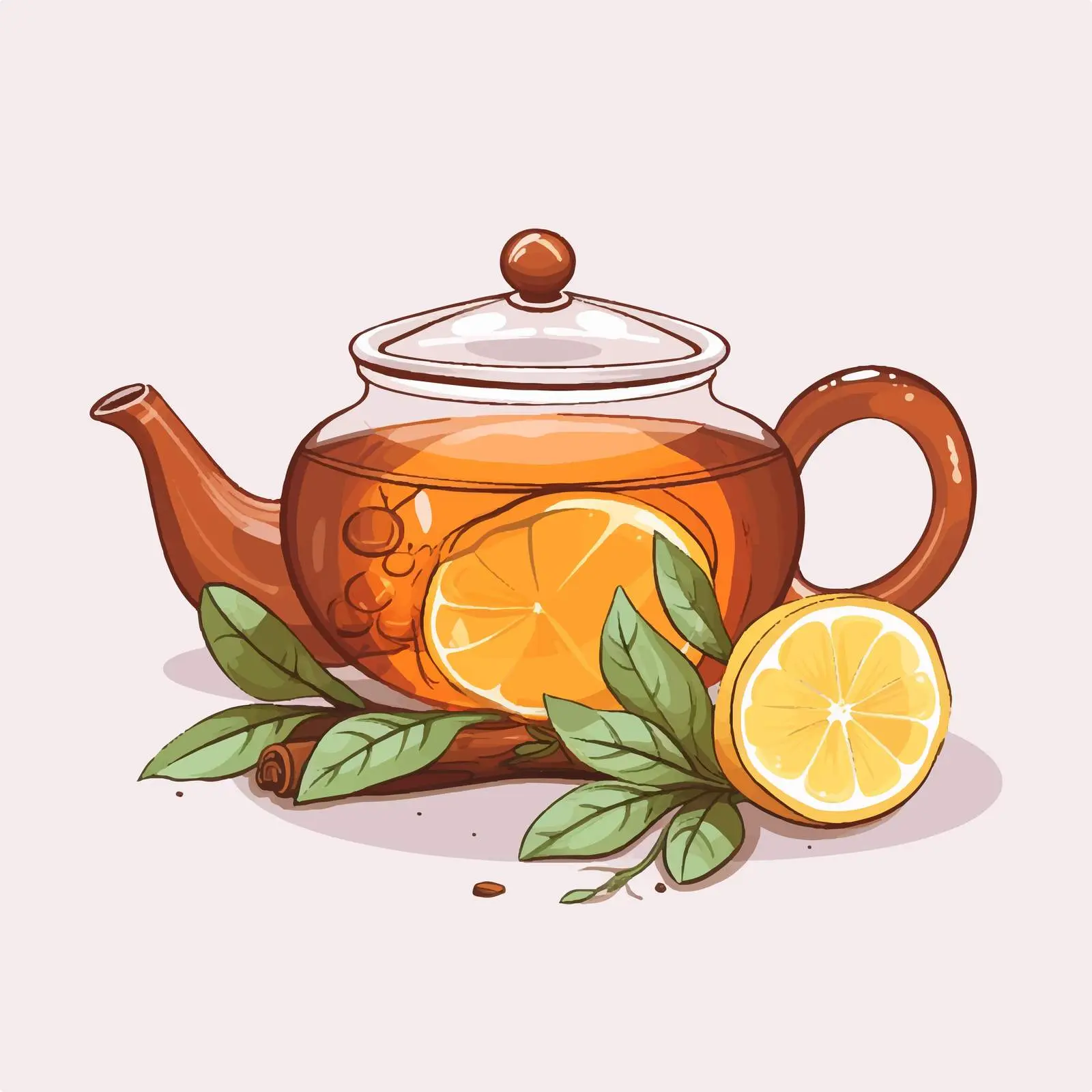 Colorful Teapot and Transparent Cup Illustration — free download from Dotvec